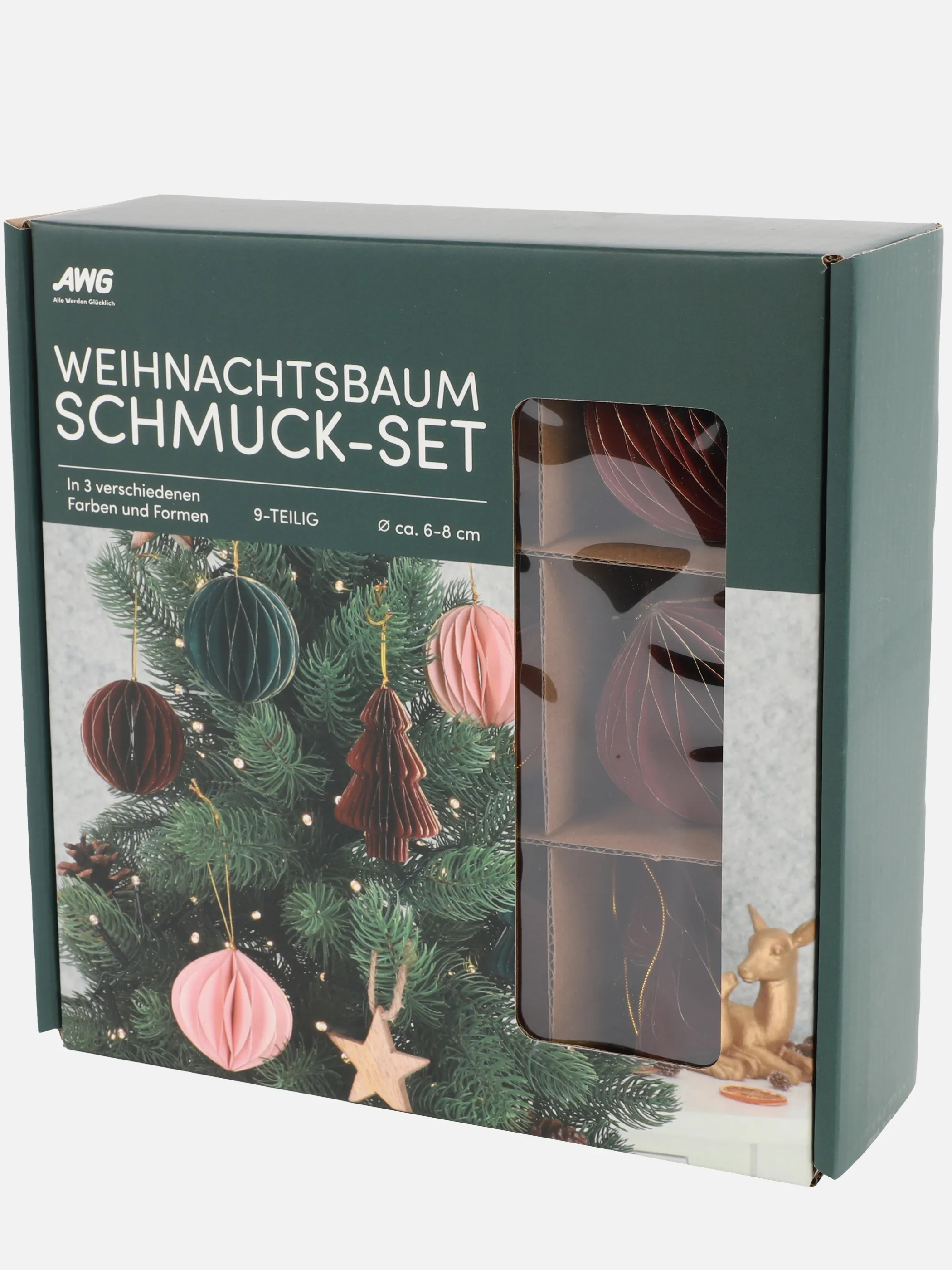 Weihnachten Papieranhänger Box 9 Stück Kug Bunt 898561 BUNT 1