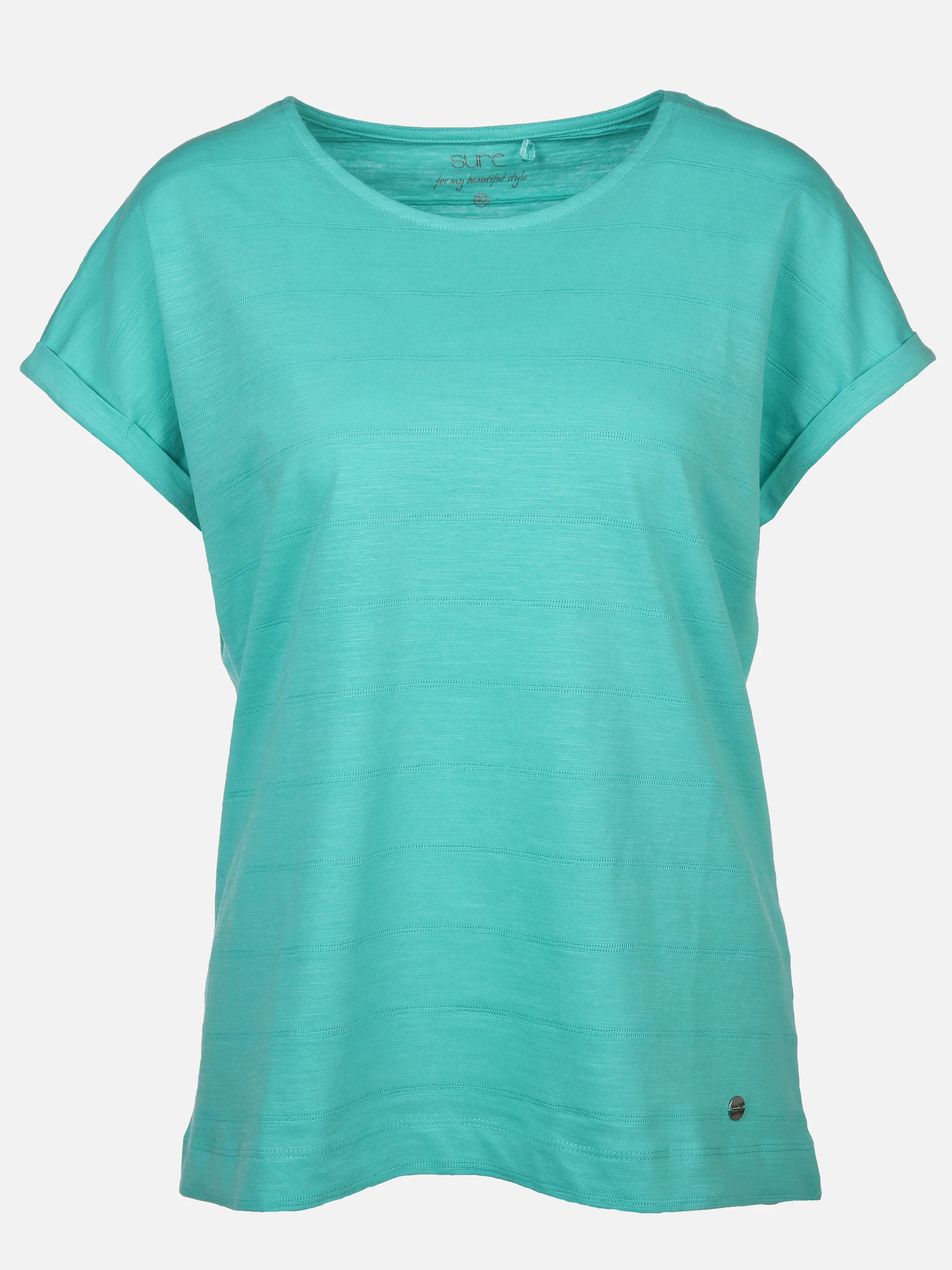 Sure Da-Struktur-T-Shirt Türkis 889316 AQUA 1