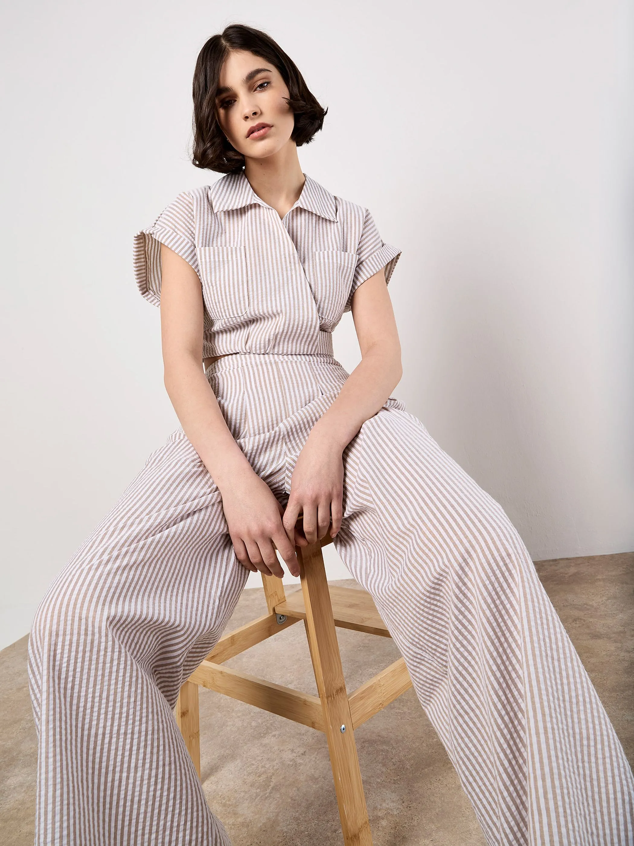 Apricot 107780 Apricot Stripe Seersuck Beige 919505 STO 4
