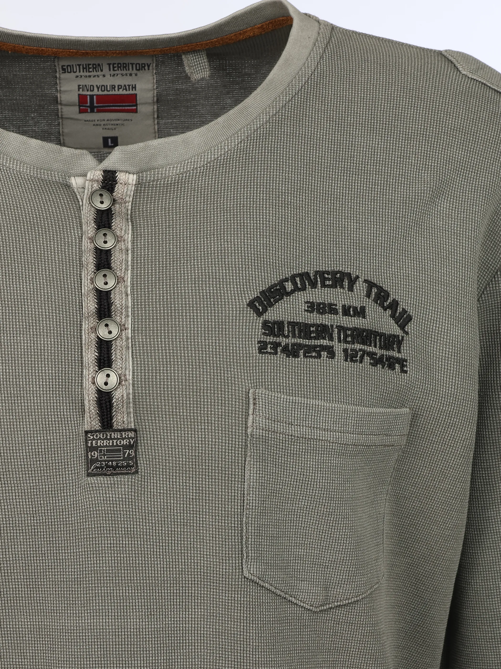 Southern Territory He. Henleyshirt 1/1 Arm waffle Grau 929629 GREY 3