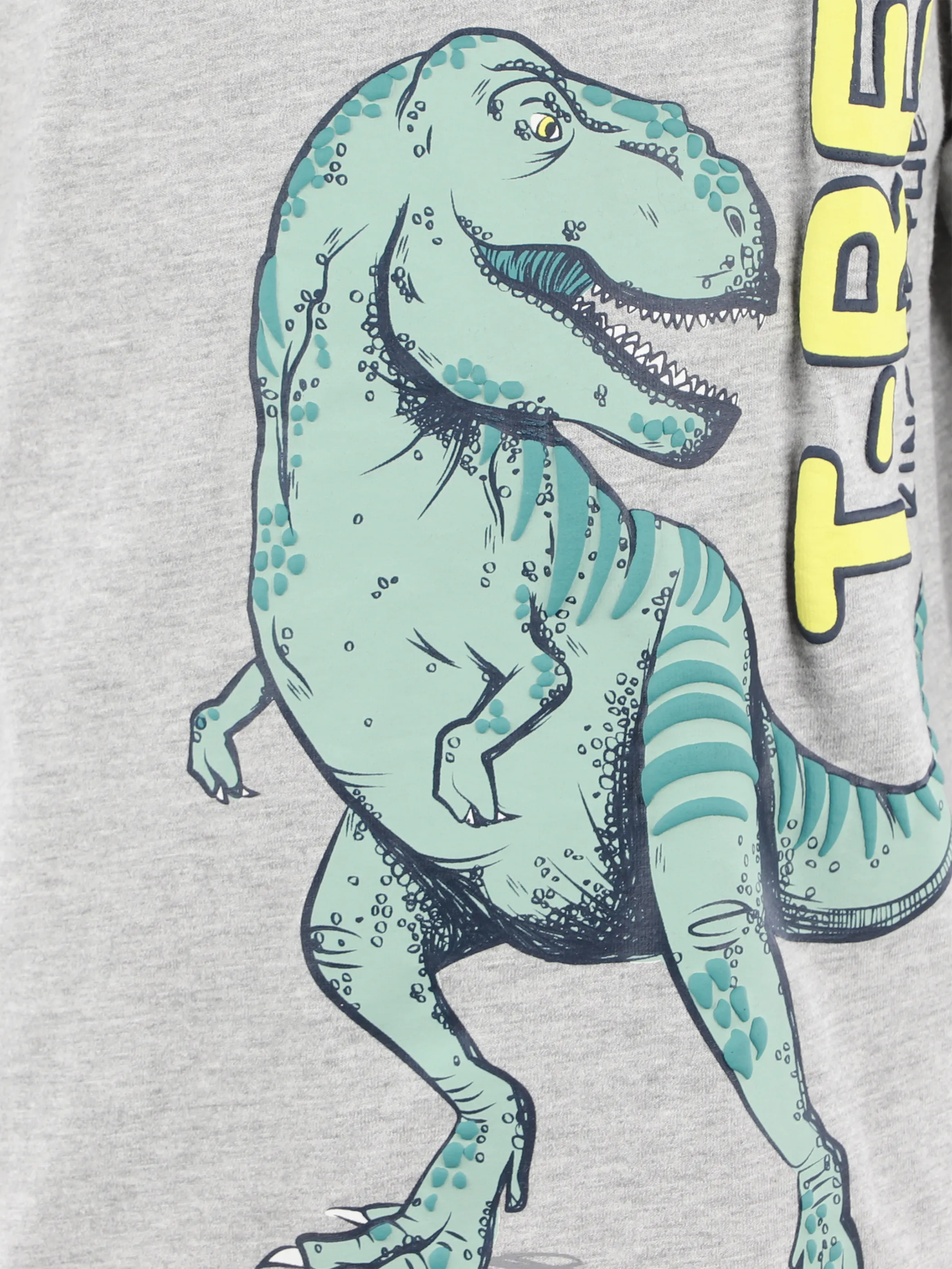 One Way KJ T-Shirt grau mit T-Rex FrontPrint Grau 930054 LIGHTGREY 3
