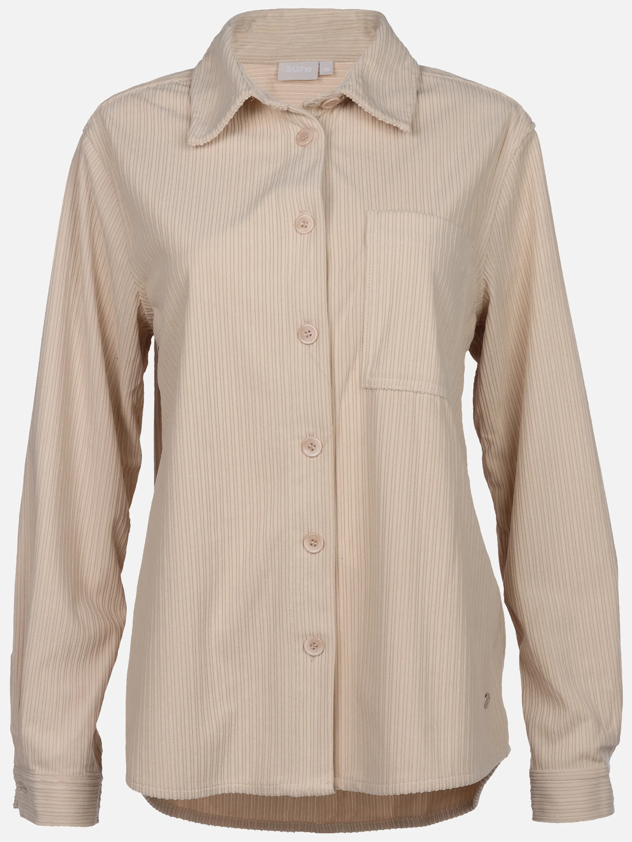 Sure Da-Cordbluse m. Kentkragen Weiß 929062 OFFWHITE 1