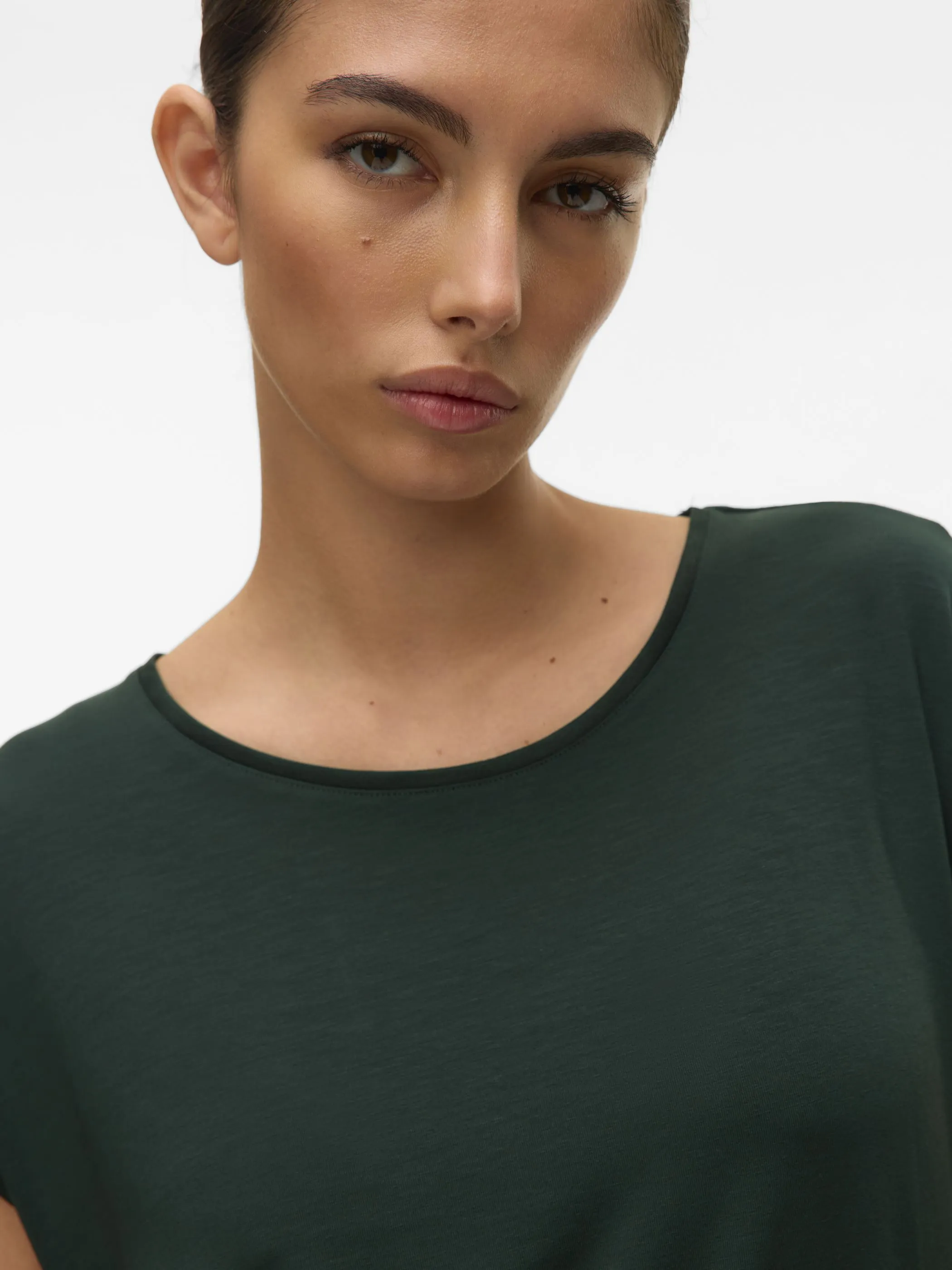 Vero Moda 10284468 VMAVA PLAIN SS TOP GA Grün 873829 197452 5