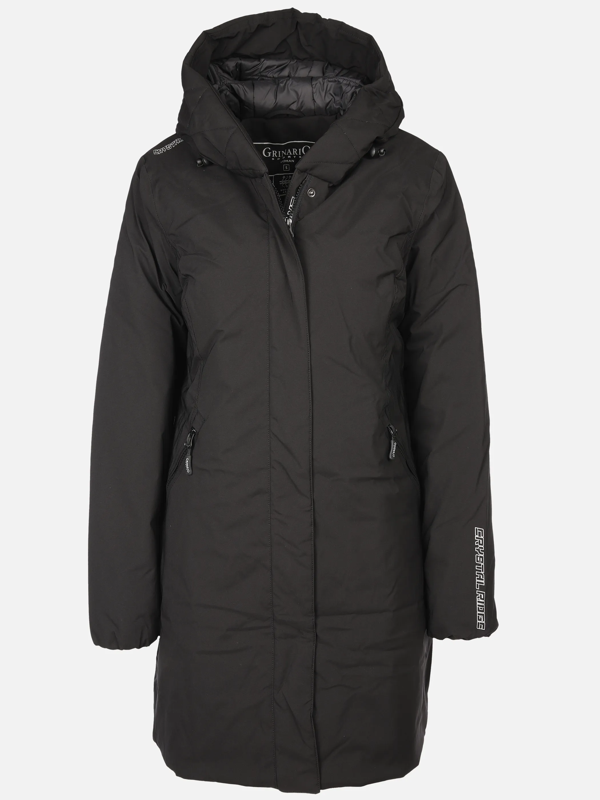 Winterjacke Schwarzer Mantel Kapuze Damen Damen Softshellmantel