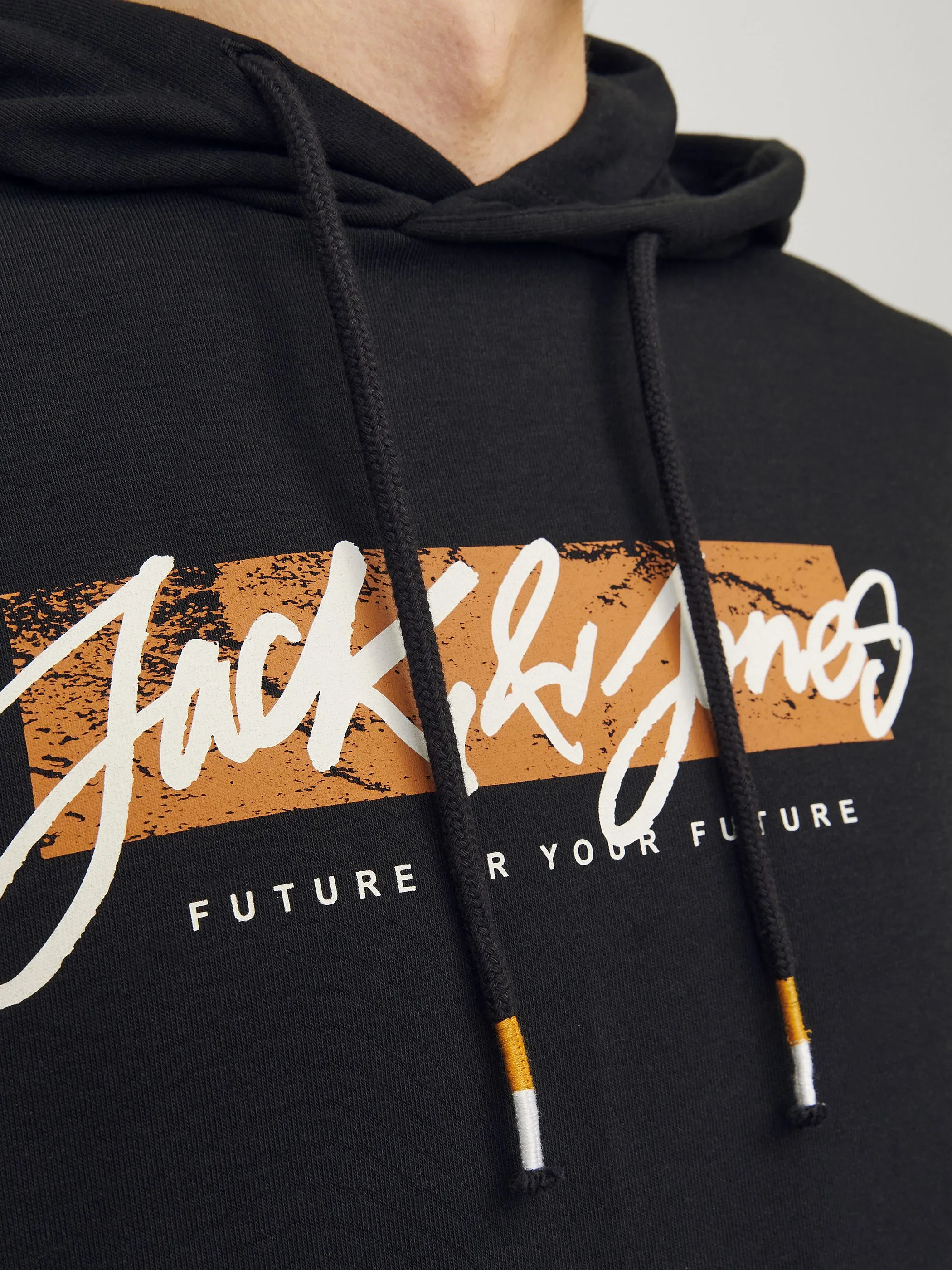 Jack Jones 12256807 JJTILEY SWEAT HOOD LN Schwarz 898089 178012 4