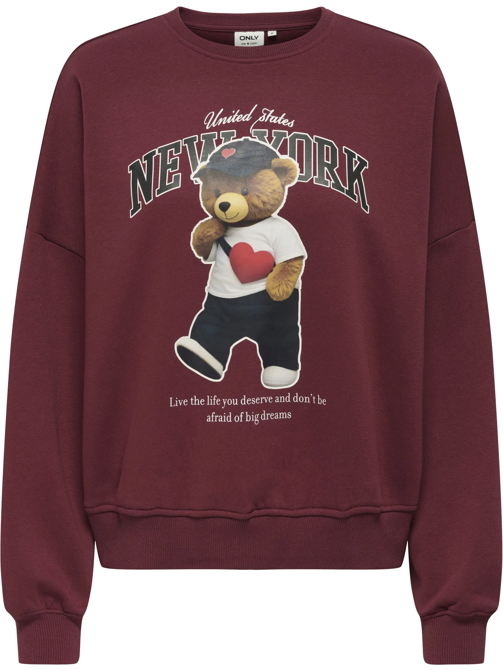 Only 15370843 ONLLINDA L/S BEAR O-NECK CS SWT Rot 918092 182651001 1