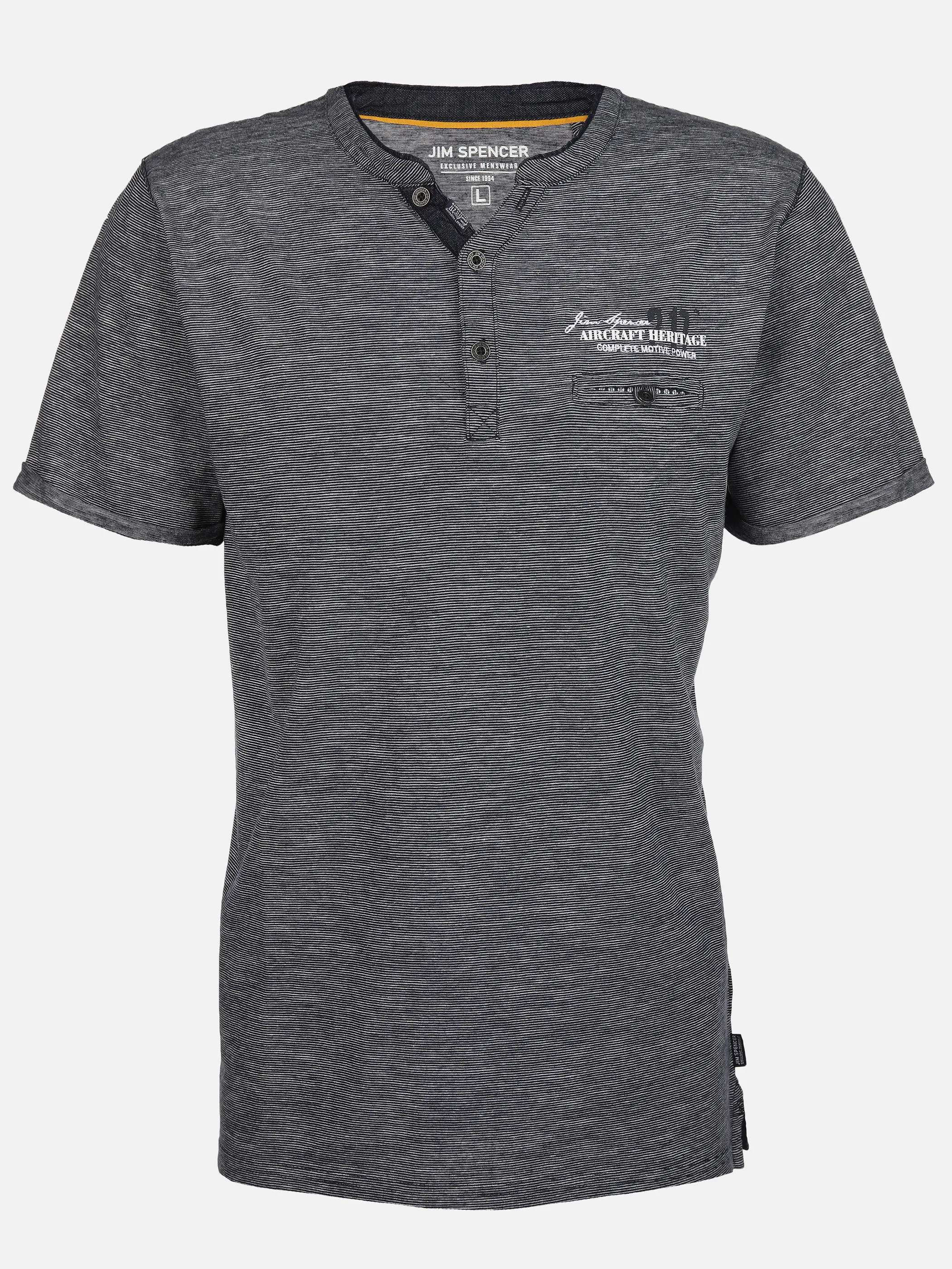 Jim Spencer He. Henleyshirt 1/2 Arm grindle Blau 893236 NAVY 1