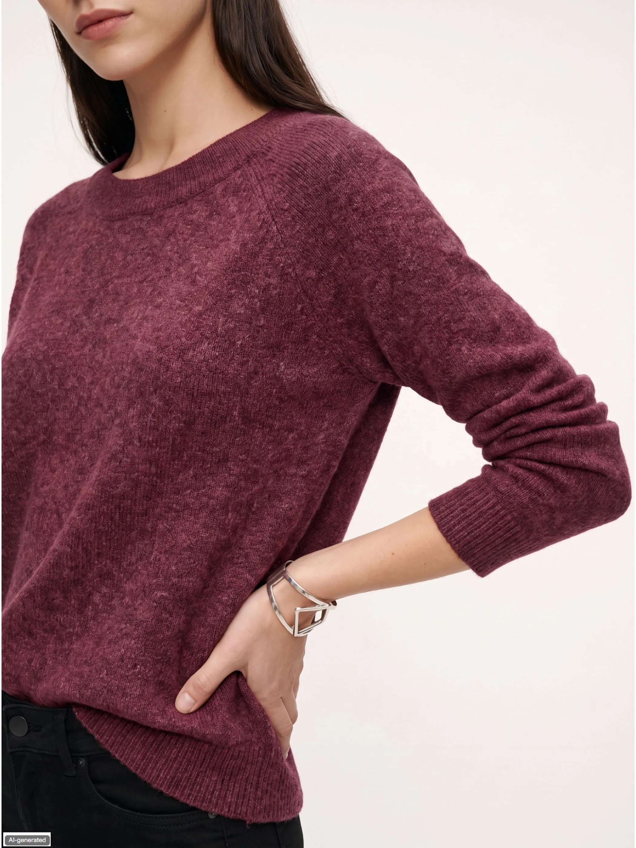 Vero Moda 10201022 VMDOFFY LS O-NECK BLOUSE Rot 790647 199051003 2