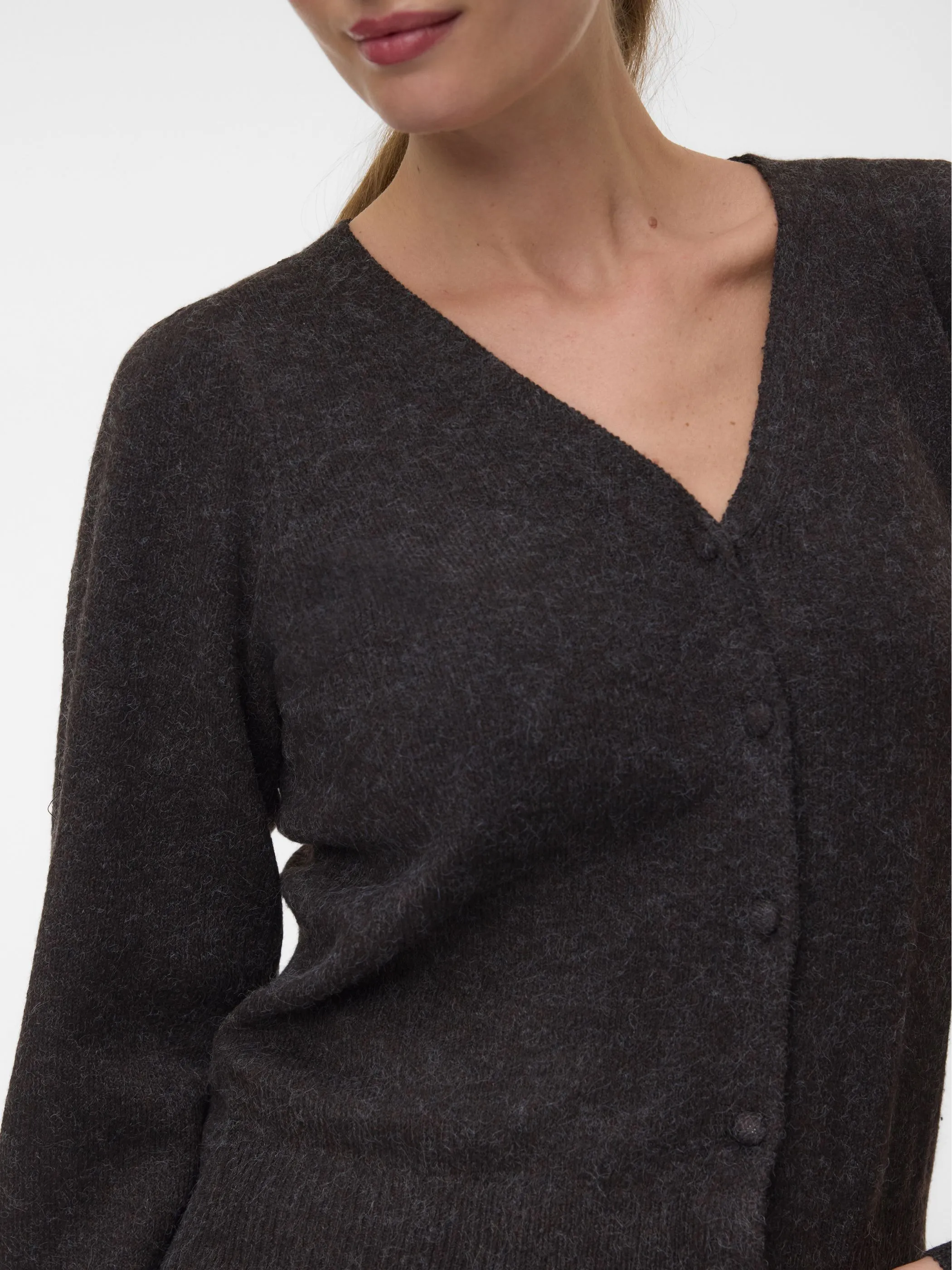 Vero Moda 10349032 VMDOFFY LS V-NECK CAR Braun 929210 297957002 3