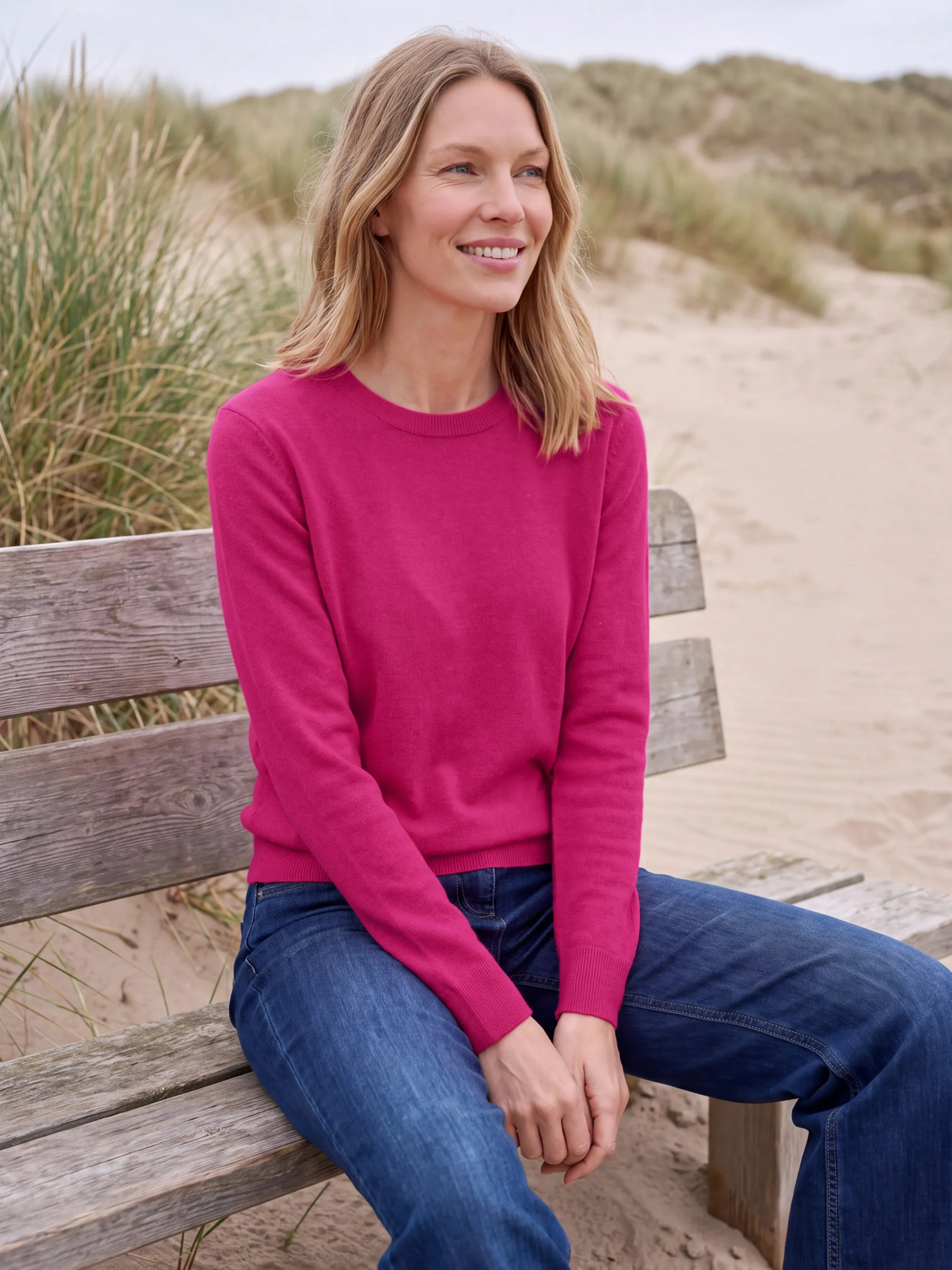 Cecil B303981 TOS Cosy Roundneck sweater Pink 932616 17984 1