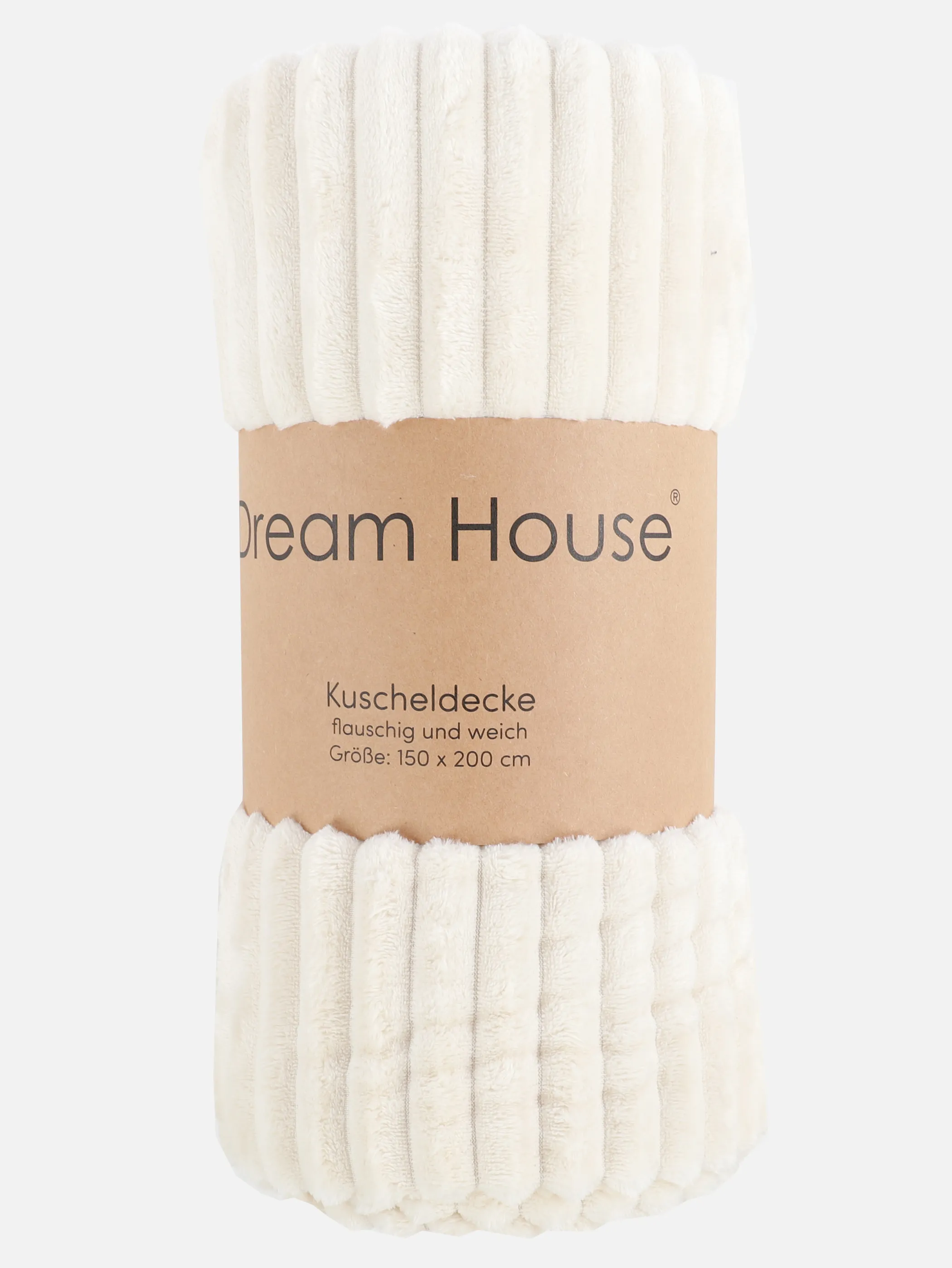 Dream House Wohndecke 150x200 Flanel Rib Weiß 913177 WEIß 2