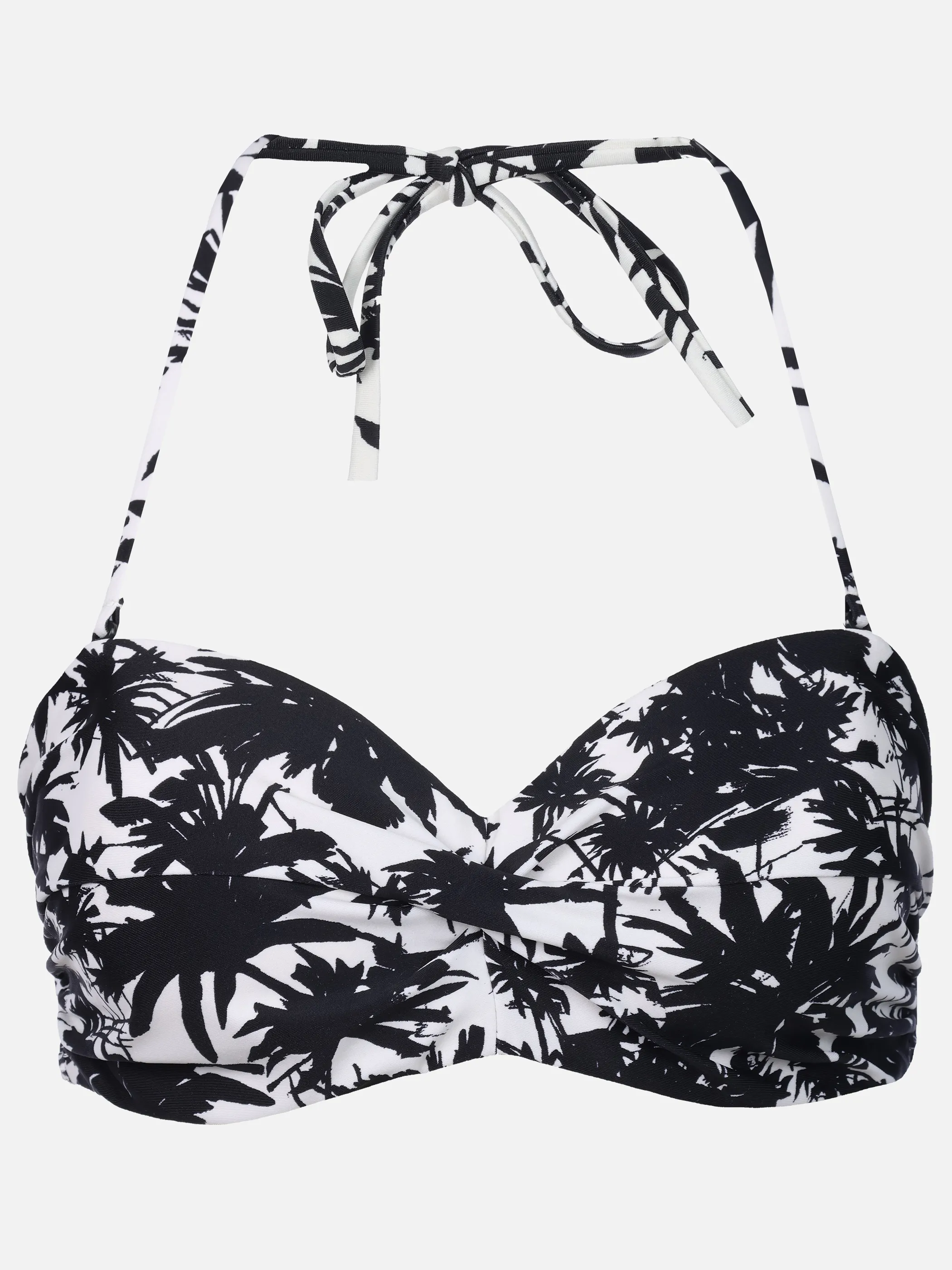 Grinario Sports Da-Bikini Bandeau Top, AOP Palmen Schwarz 922568 BL/WE 1