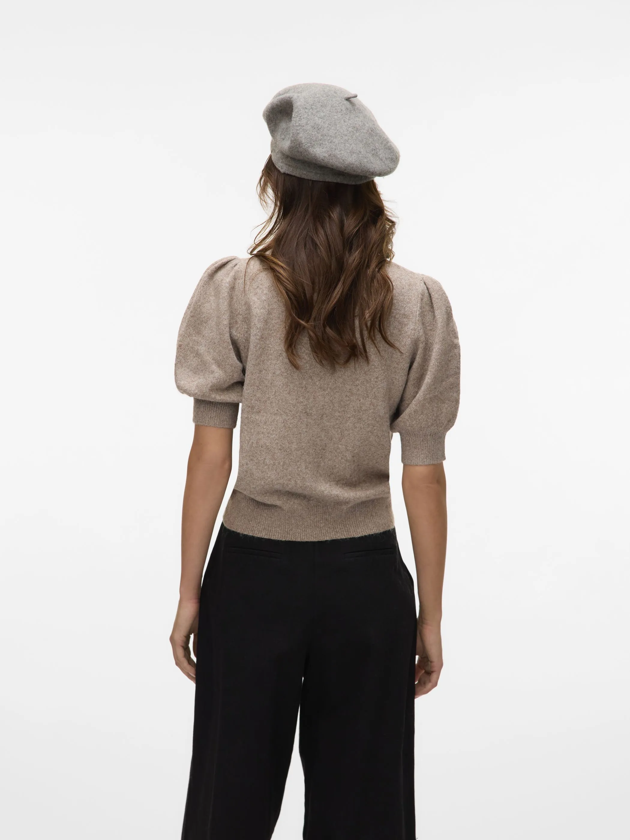 Vero Moda 10278313 VMDOFFY 2/4 O-NECK PU Braun 888449 175680001 2