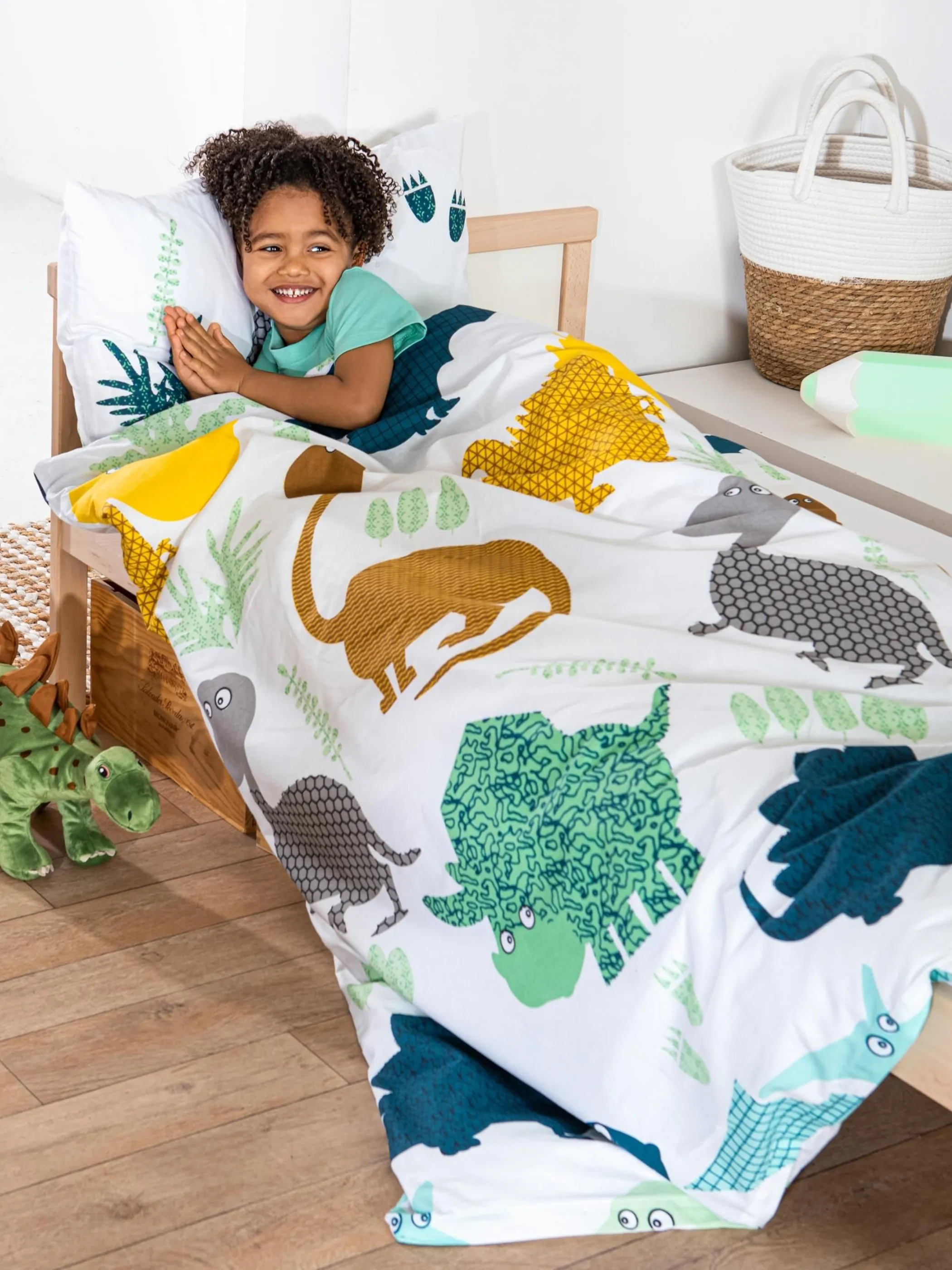 Opti Dream Kinder Bettwäsche Dino mit RV Weiß 875280 WEIß/GRÜN 4 Opti Dream Kinder Bettwäsche Dino mit RV Weiß 875280 WEIß/GRÜN 4