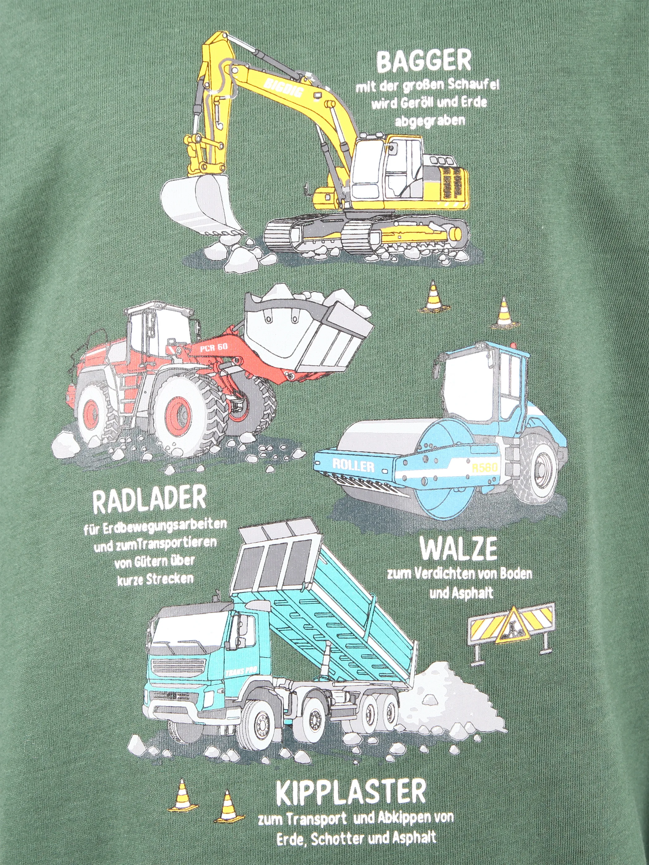 One Way KJ Longsleeve mit Bagger Print in grün Grün 913464 GRÜN 3