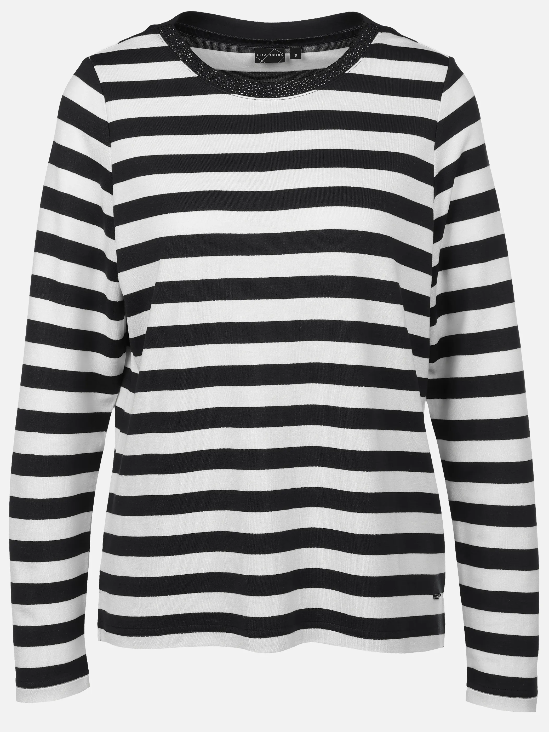Lisa Tossa Da-Ringel Shirt m. Straß Schwarz 929402 BLACK 1