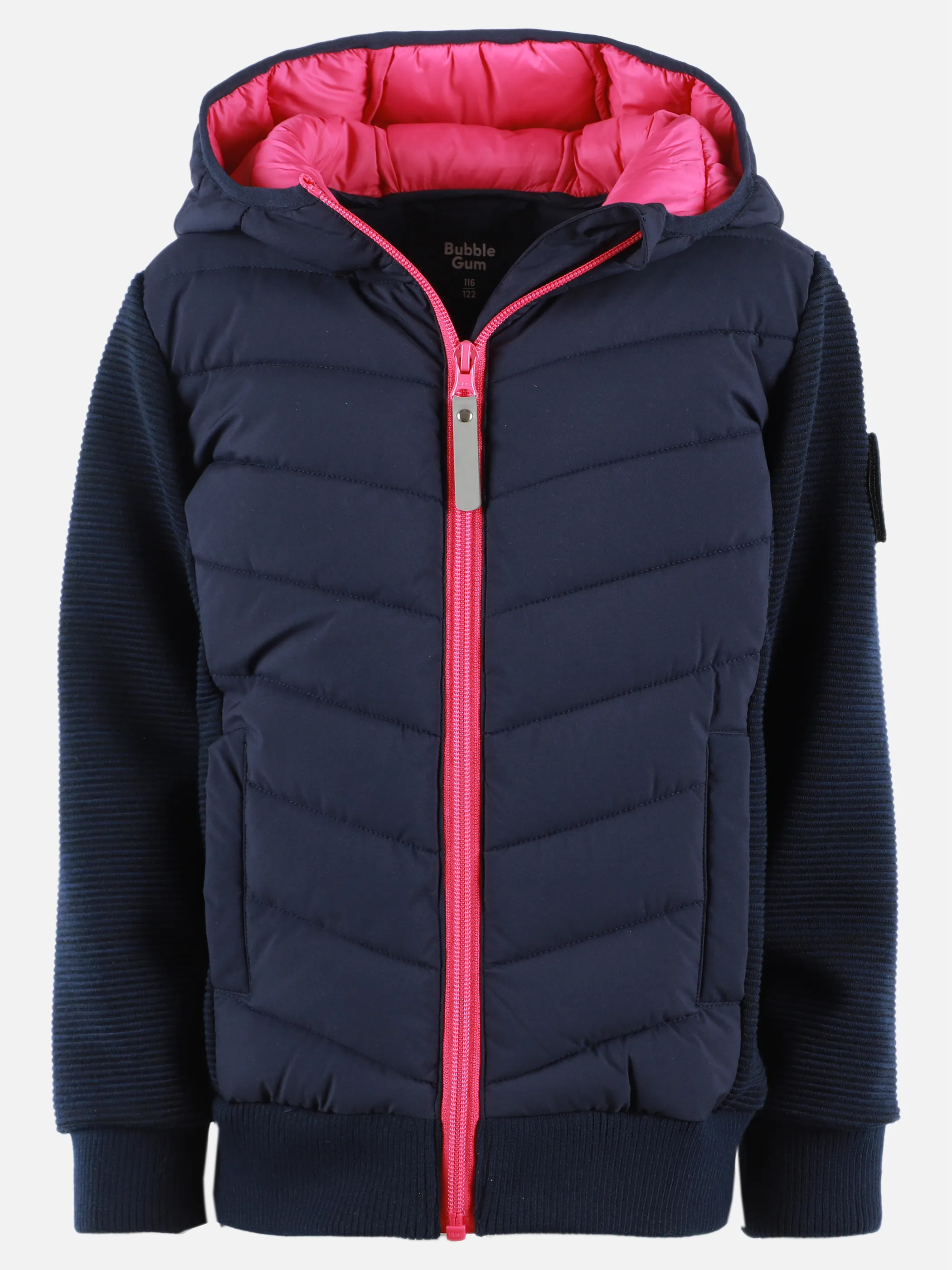 Bubble Gum KM Hybrid Jacke mit Kapuze in Navy/Pink Bunt 905936 NAVY 1