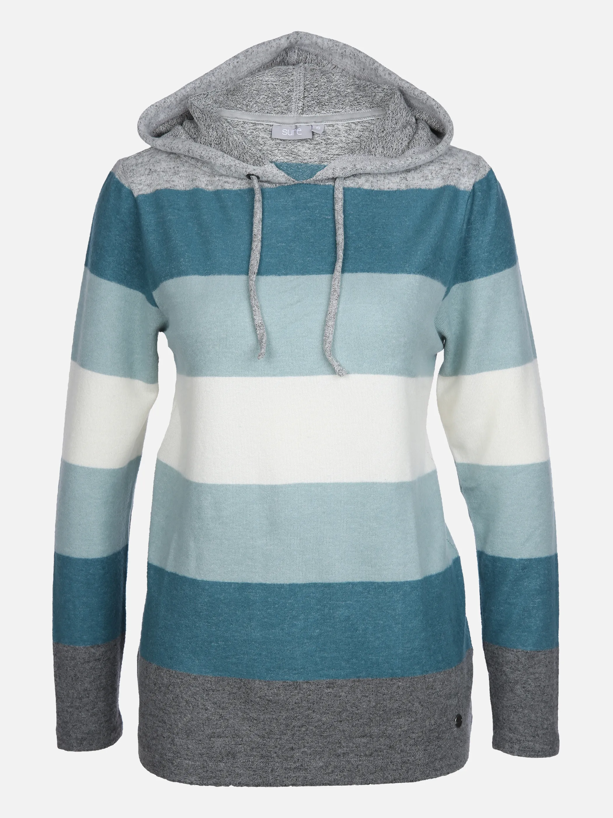 Sure Da-Ringel-Flausch-Kapuzenhoodi Blau 857113 SALBEI GEM 1