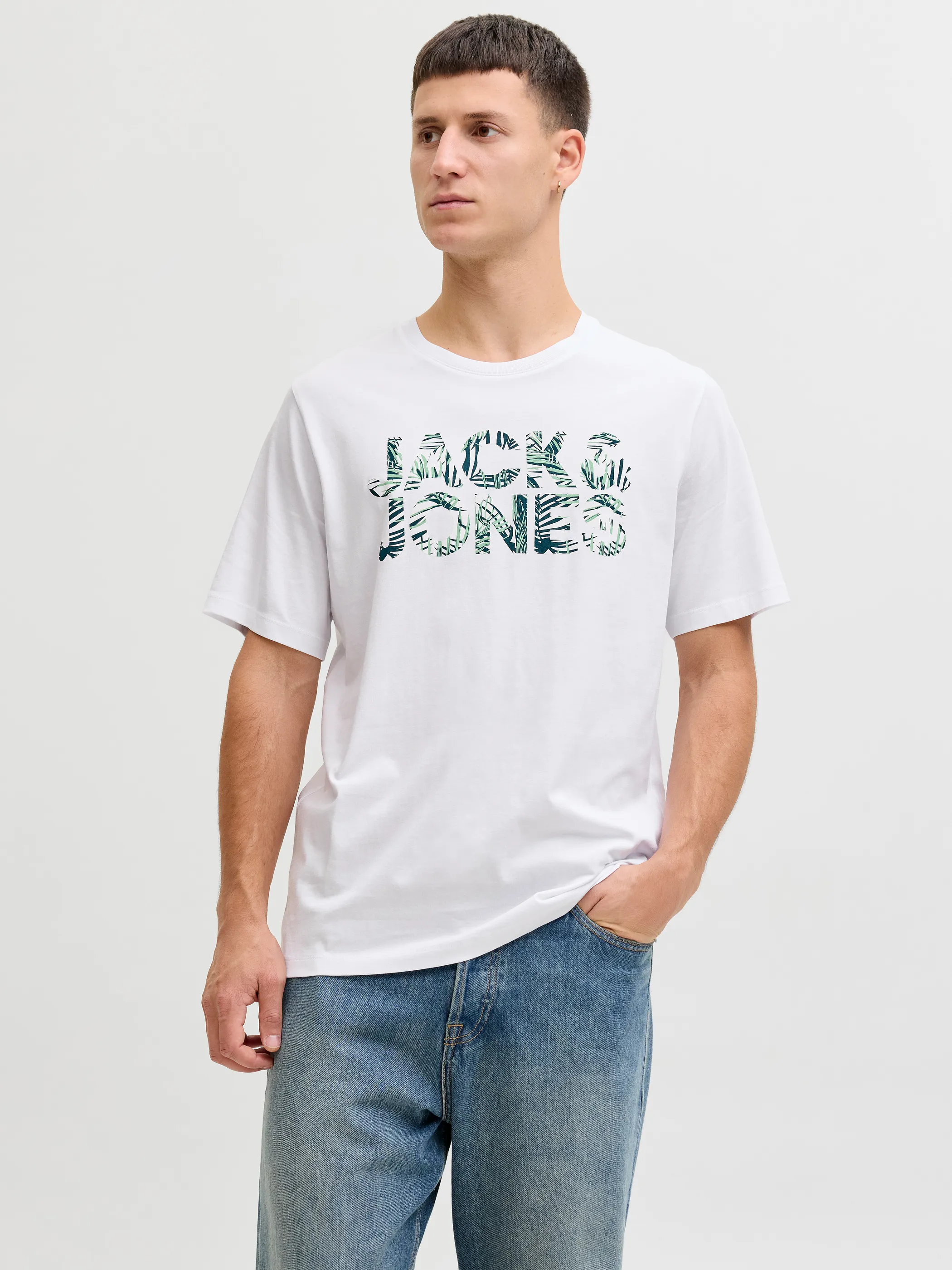 Jack Jones 12288536 JJEJEFF LOGO TEE SS S Weiß 922266 178074 3