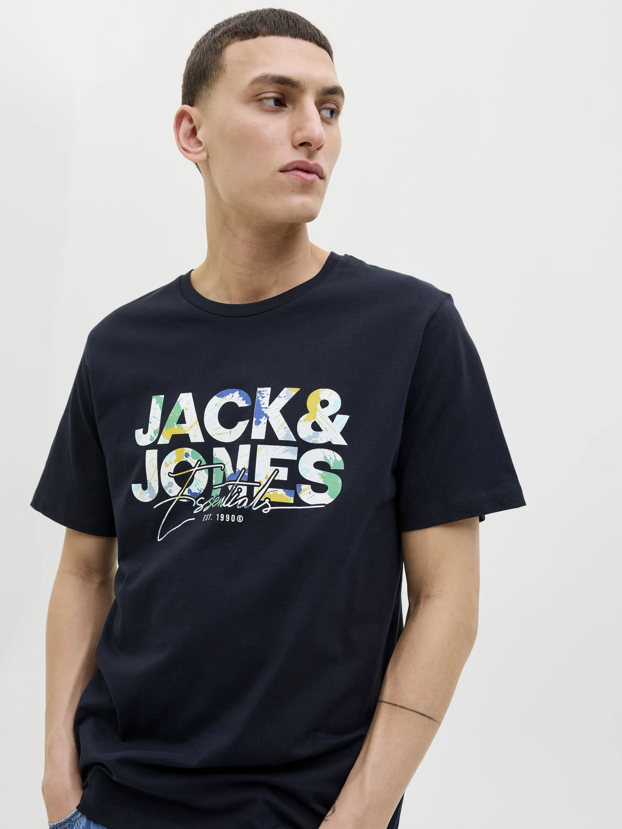 Jack Jones 12278523 JJGEPLAS TEE SS CREW Schwarz 913158 175917