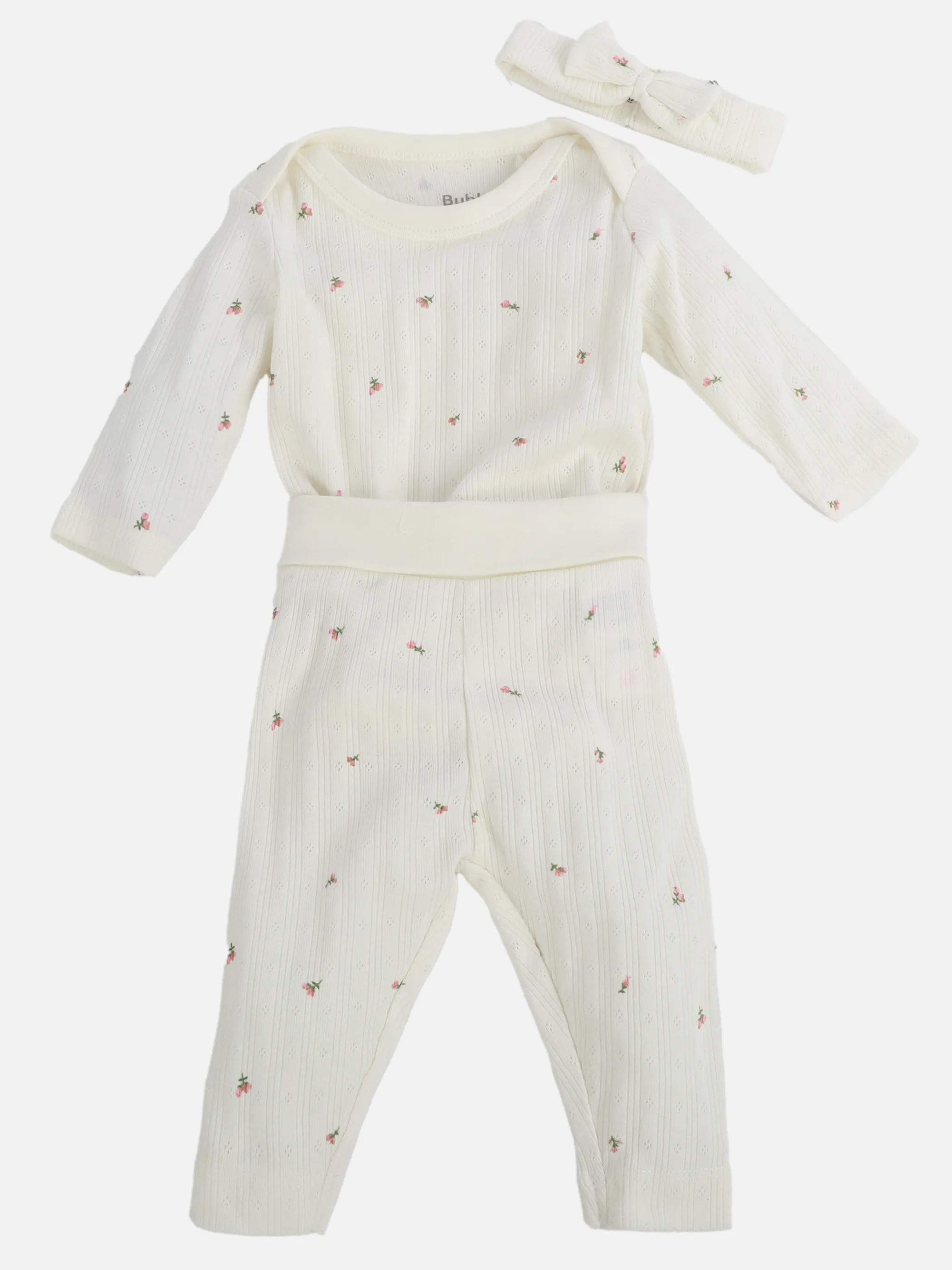 Bubble Gum BM Set Body + Hose + Stirnband in weiß Blumen AOP Weiß 908541 WEIß 1