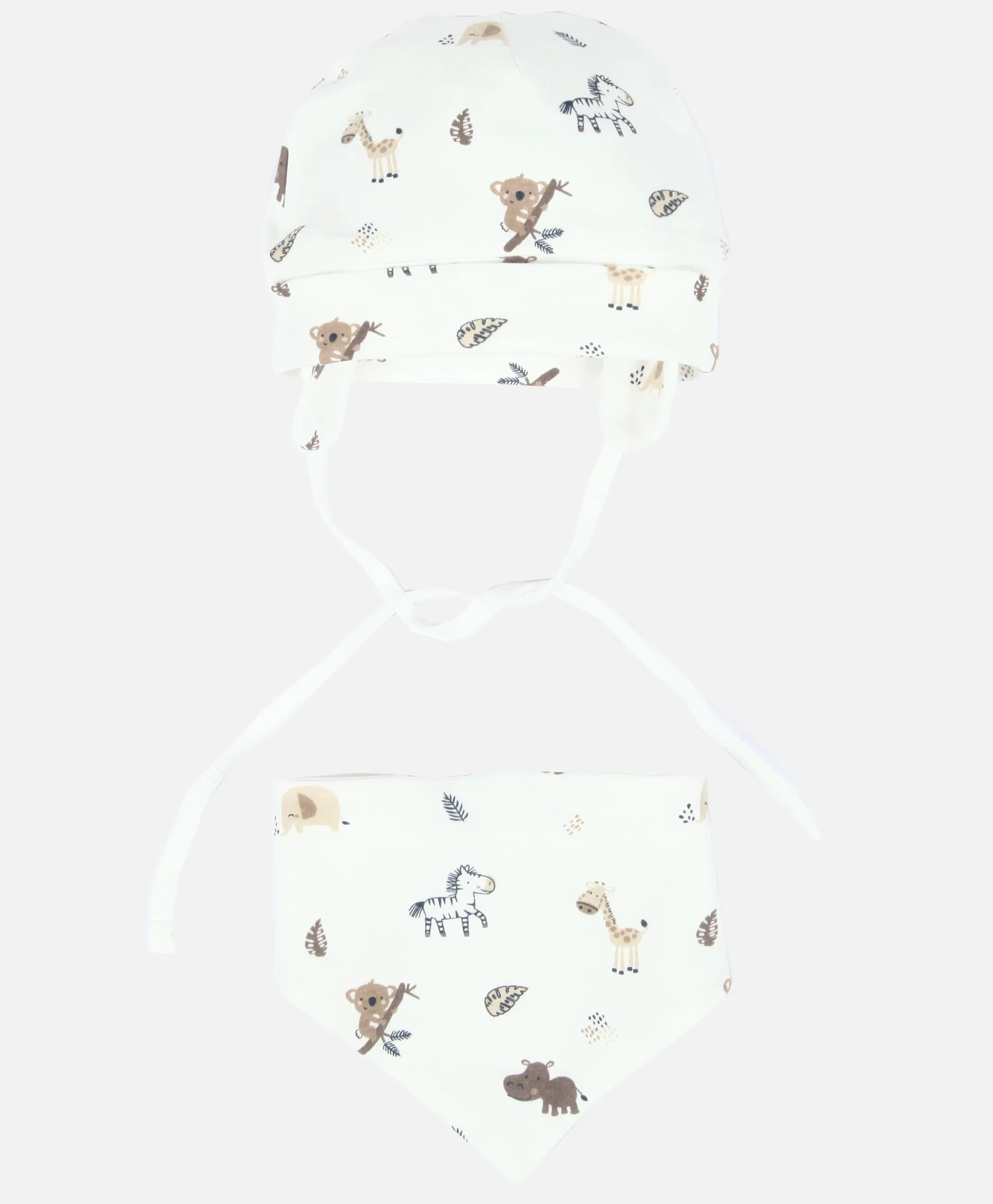 Bubble Gum BU Set aus Mütze und Halstuch in weiß mit AOP Weiß 892752 WEIß 1 Bubble Gum BU Set aus Mütze und Halstuch in weiß mit AOP Weiß 892752 WEIß 1