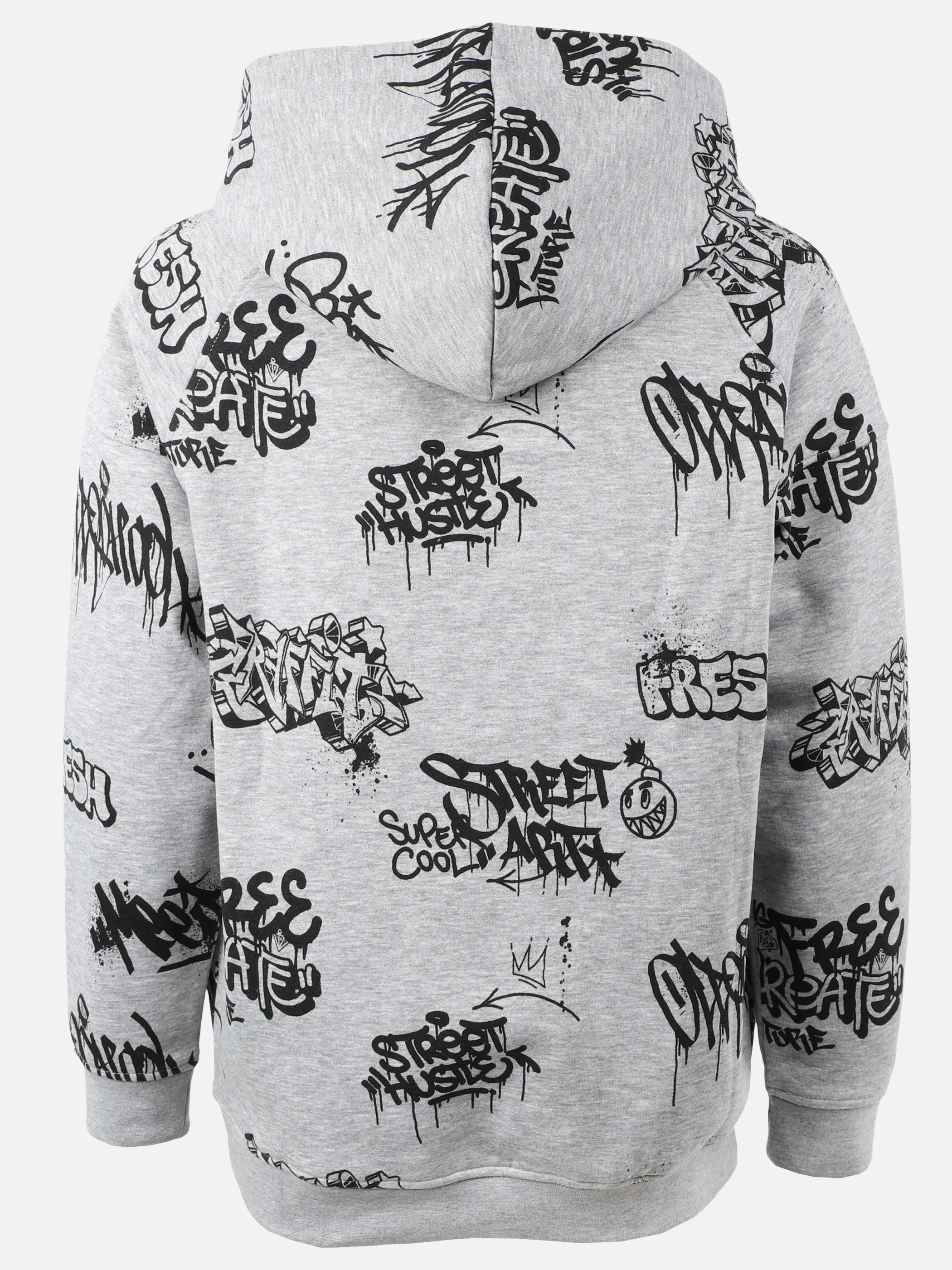 One Way JJ Sweatshirt grau mit AOP Grau 930329 GRAU MEL. 2