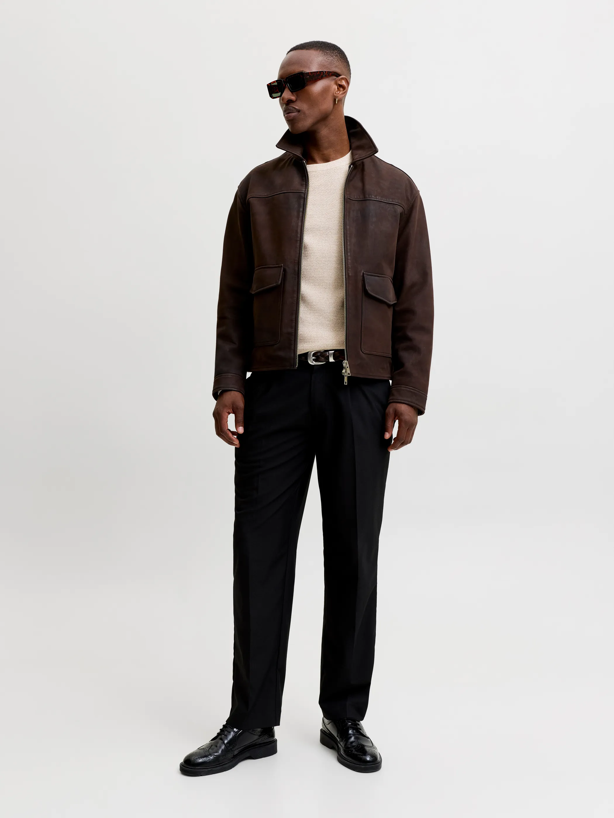 Jack Jones 12298310 JJERYDER KNIT CREW NE Weiß 928224 176595001 3