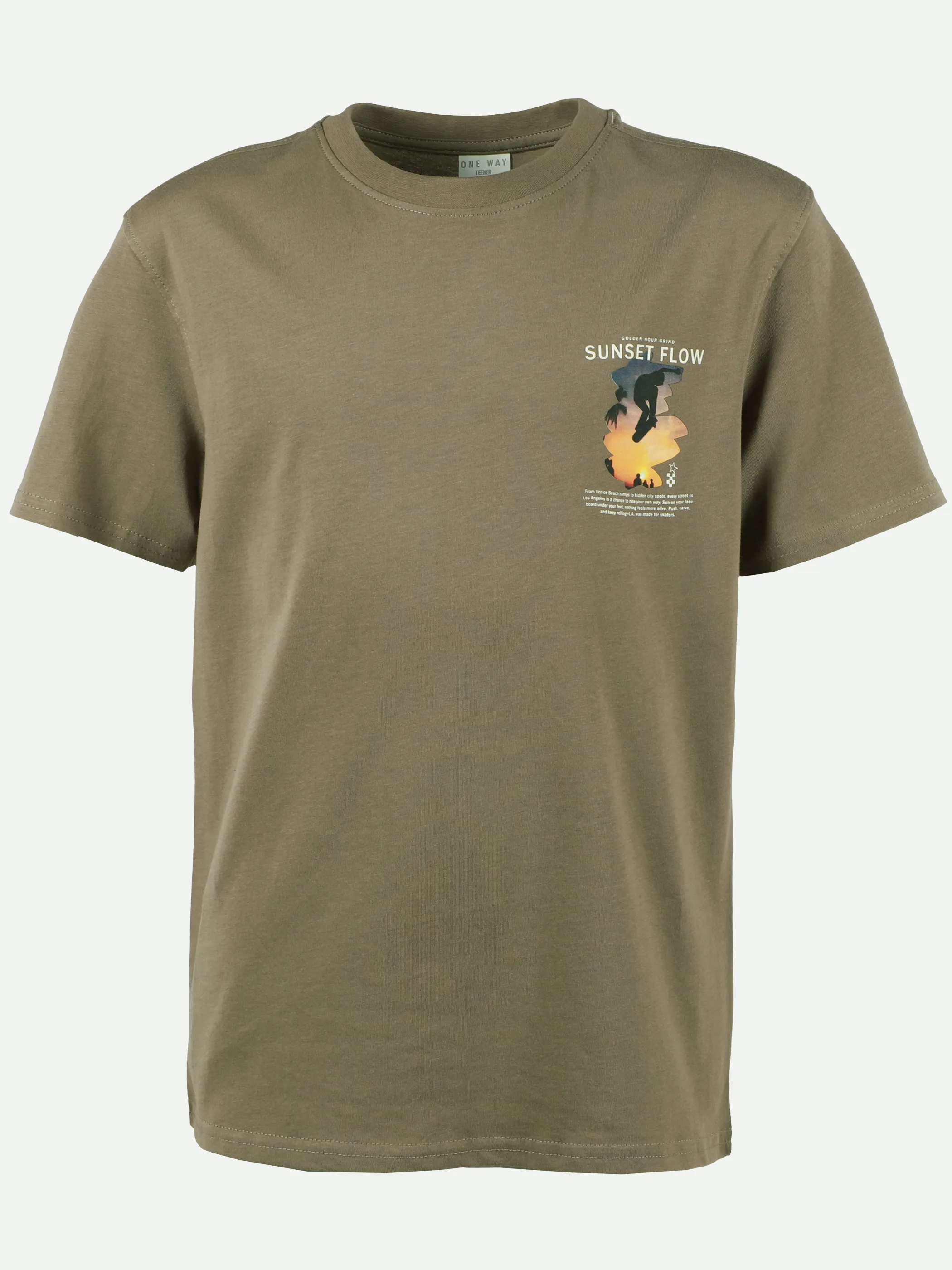 One Way TB T-Shirt mit Skate FP + BP in khaki Oliv 922263 KHAKI 1