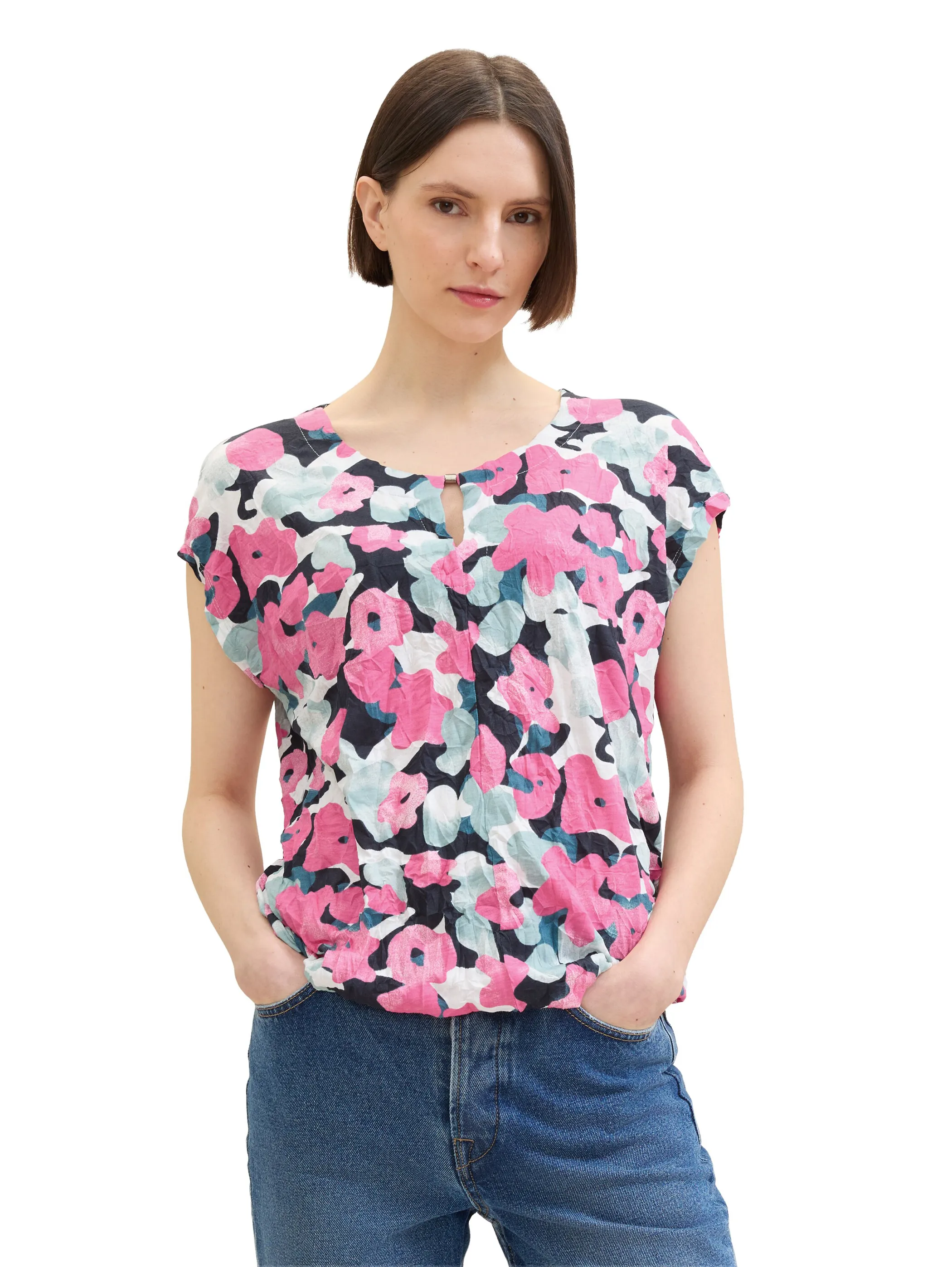 Tom Tailor 1041532 NOS T-shirt crincle alloverprinted Pink 896323 35290 3 Tom Tailor 1041532 NOS T-shirt crincle alloverprinted Pink 896323 35290 3