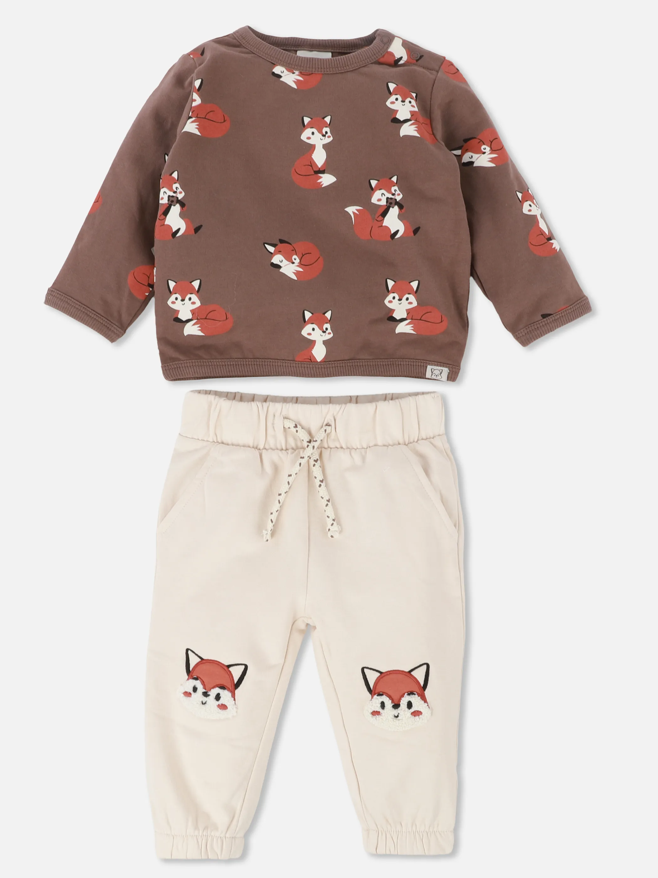 Bubble Gum BJ 2pcs Set Sweatshirt  Fuchs AOP und Joggpant Braun 932090 BR 2