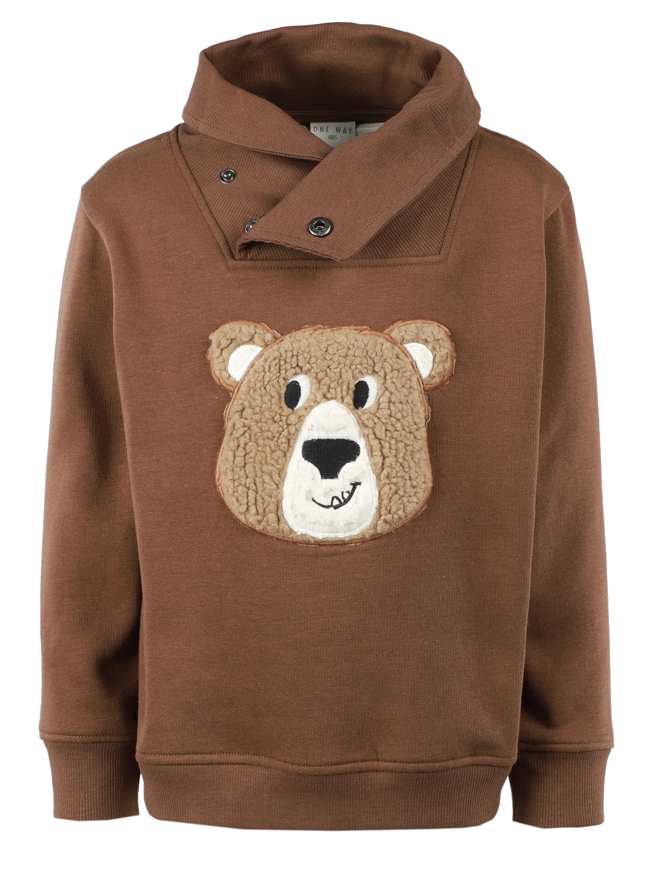 One Way KJ Sweatshirt mit Bärenkopf-Appli in braun Braun 931231 BRAUN 1