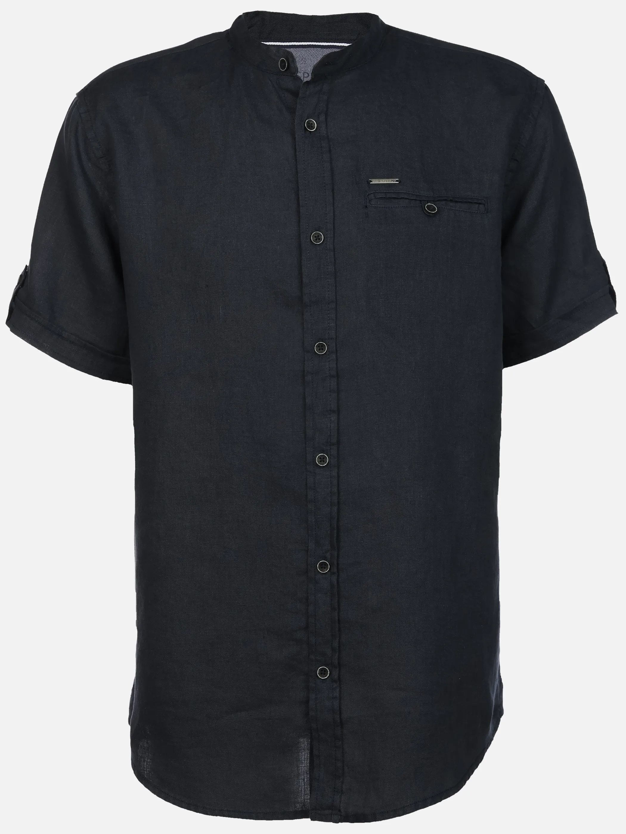 Jim Spencer He. Leinenhemd 1/2 Arm Stehkragen Blau 922239 NAVY 1