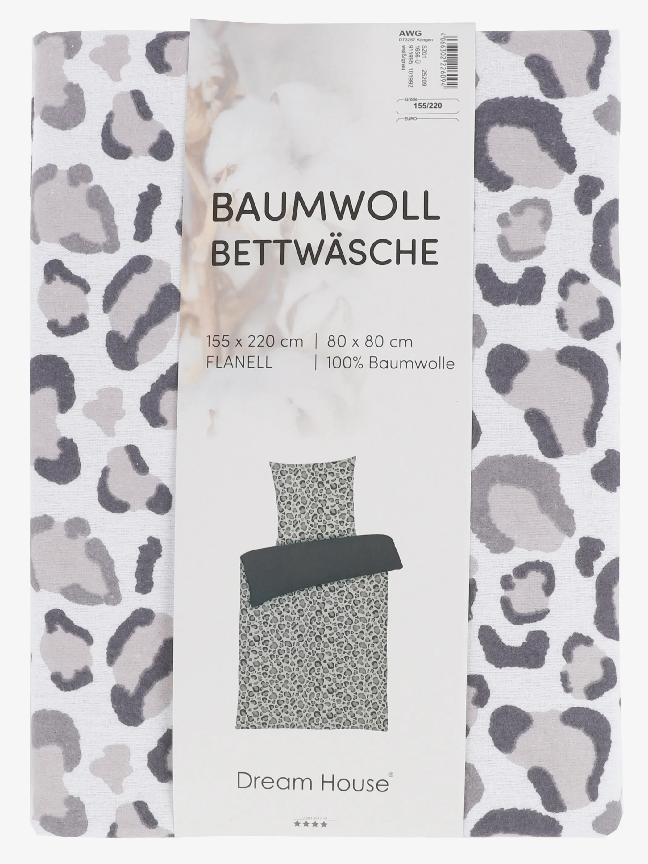 AWG Mode - Flanell-Bettwäsche, 155x220cm | WEIß | 155/220
