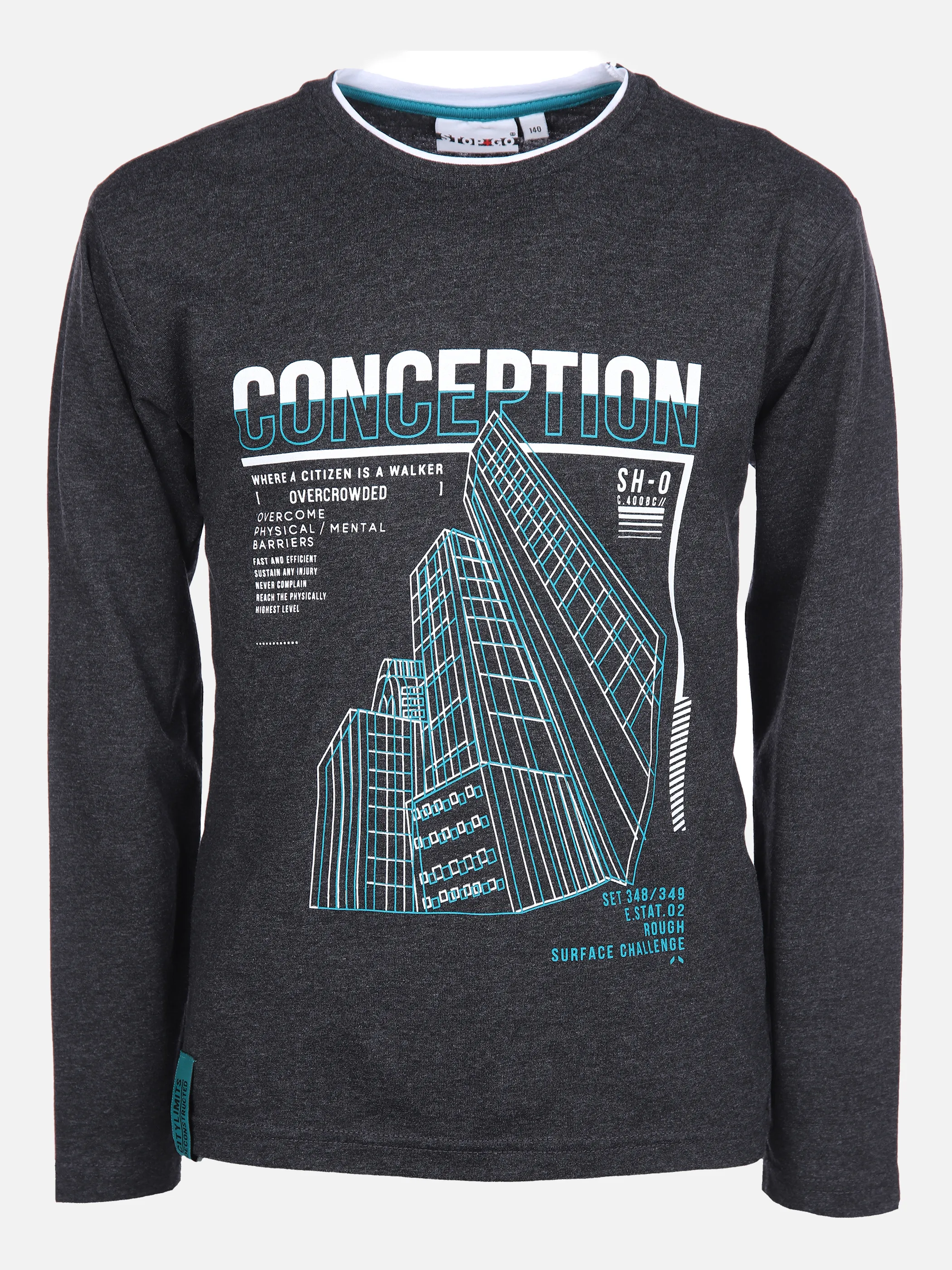 Stop + Go TB Longsleeve Shirt in anthra Grau 860573 ANTHRAZIT 1