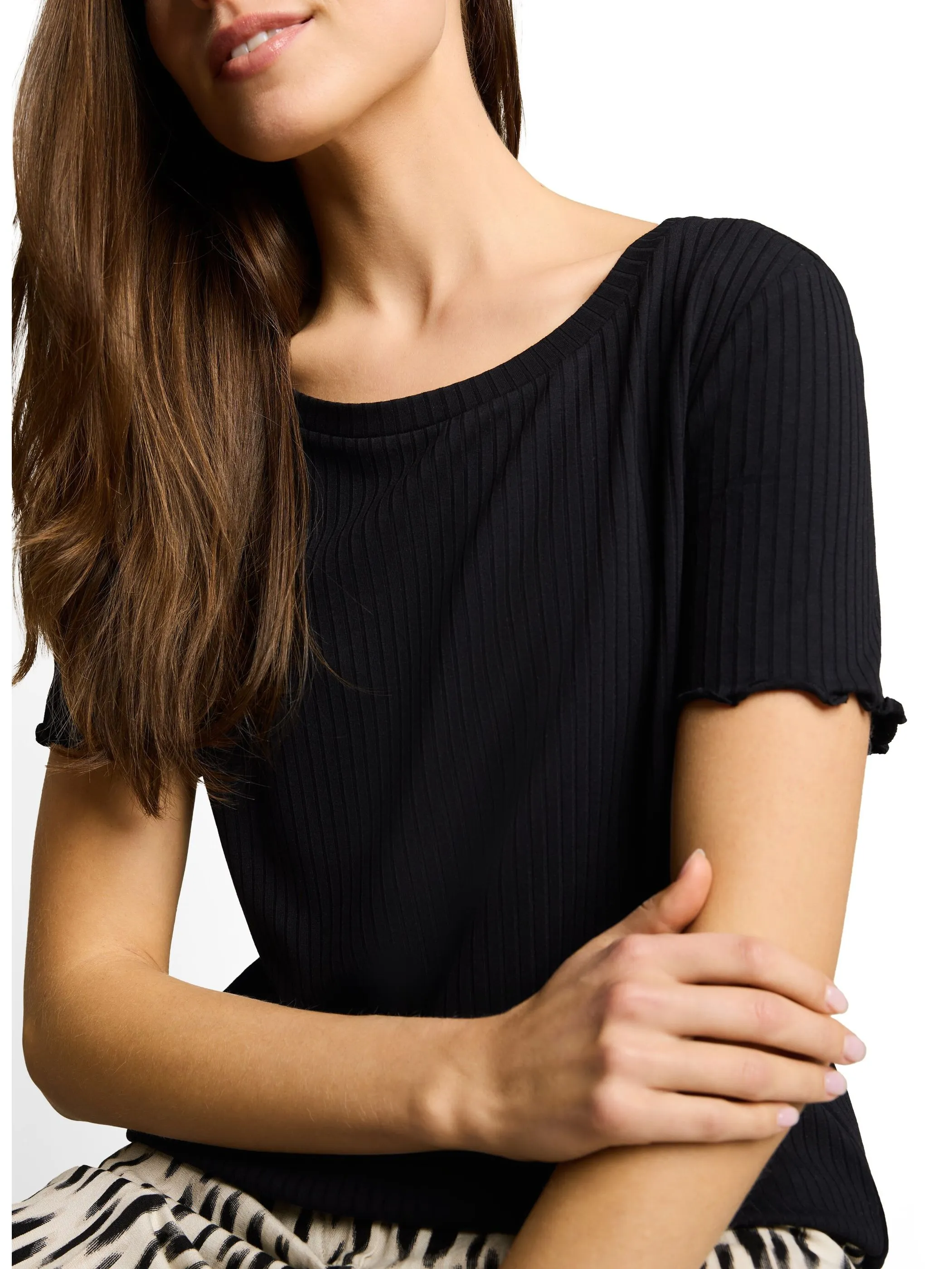 Tom Tailor 1051226 T-Shirt boxy rib Schwarz 926016 14482 3