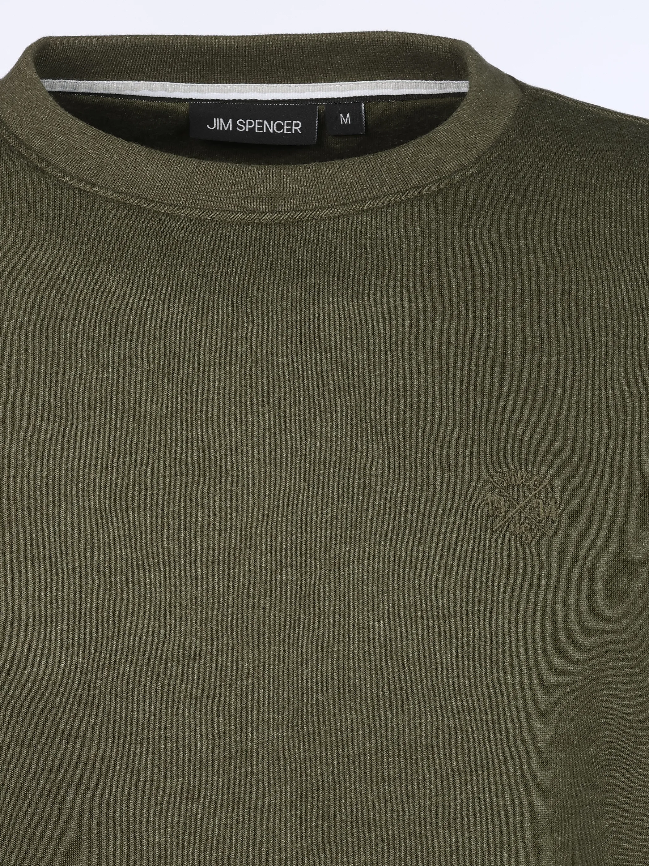 Jim Spencer He. Sweatshirt uni seasonal Oliv 919313 OLIVE MEL 3