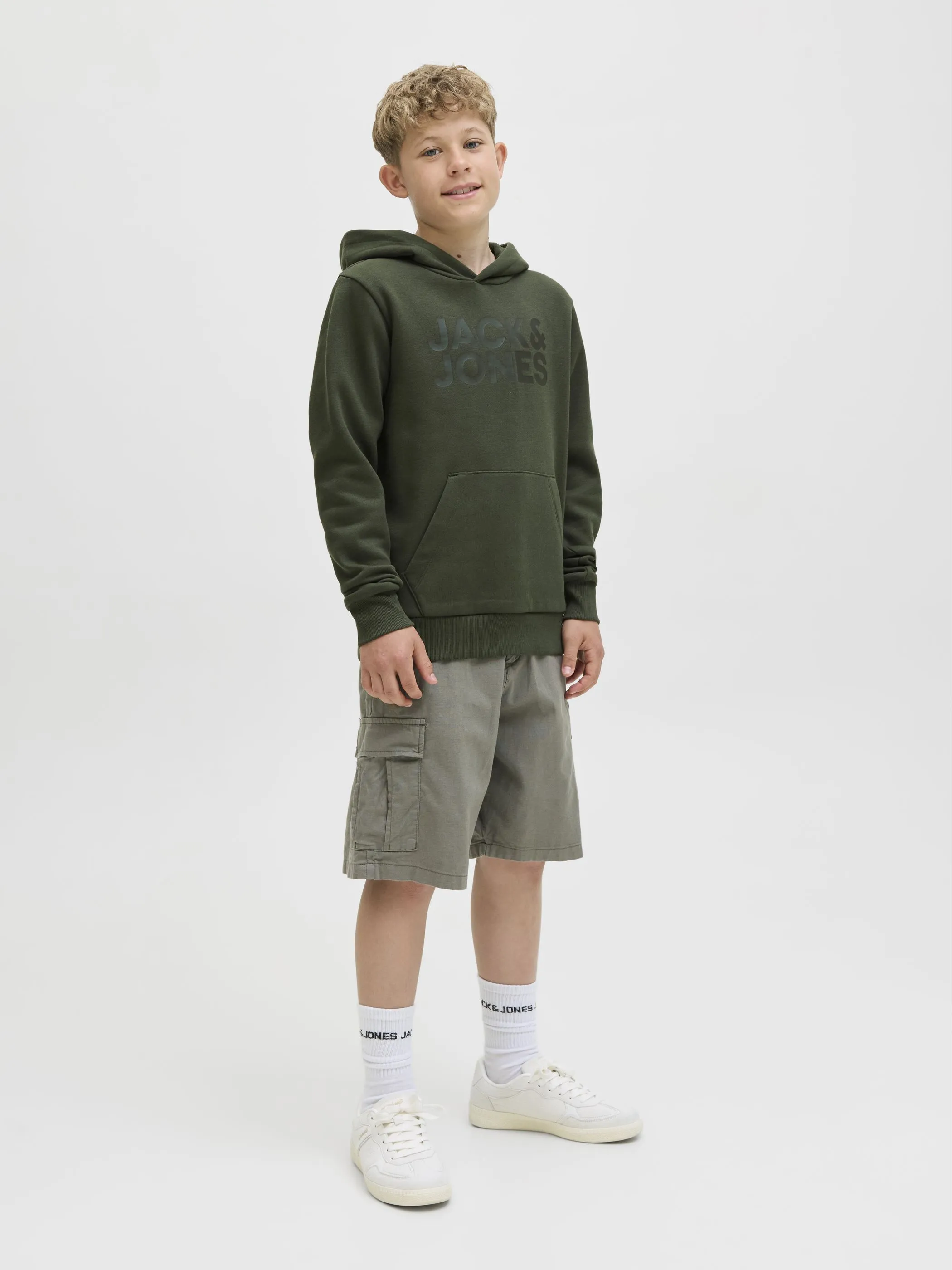 Jack&Jones Junior 12152841 JJECORP LOGO SWEAT HO Grün 847246 176438018 4