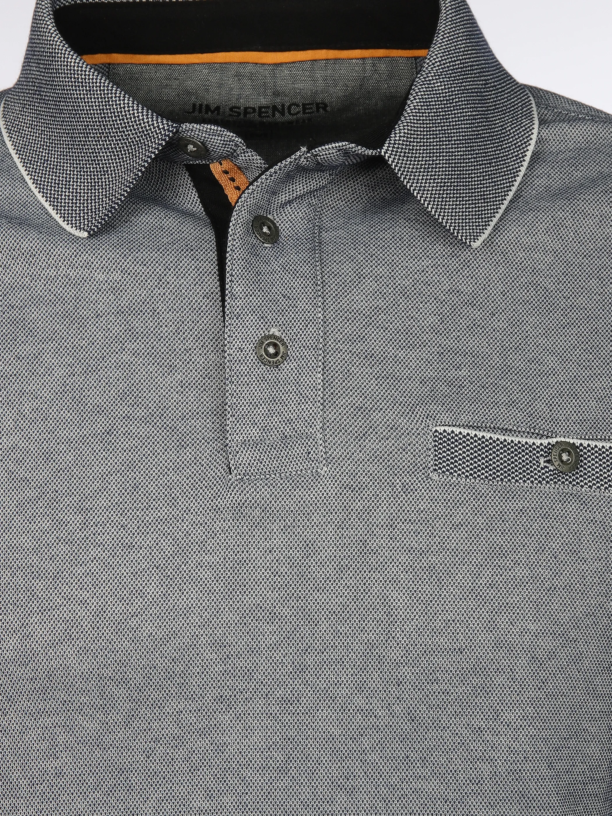 Jim Spencer He. Poloshirt 1/1 Arm Jacquard Grau 866258 SILVER 3