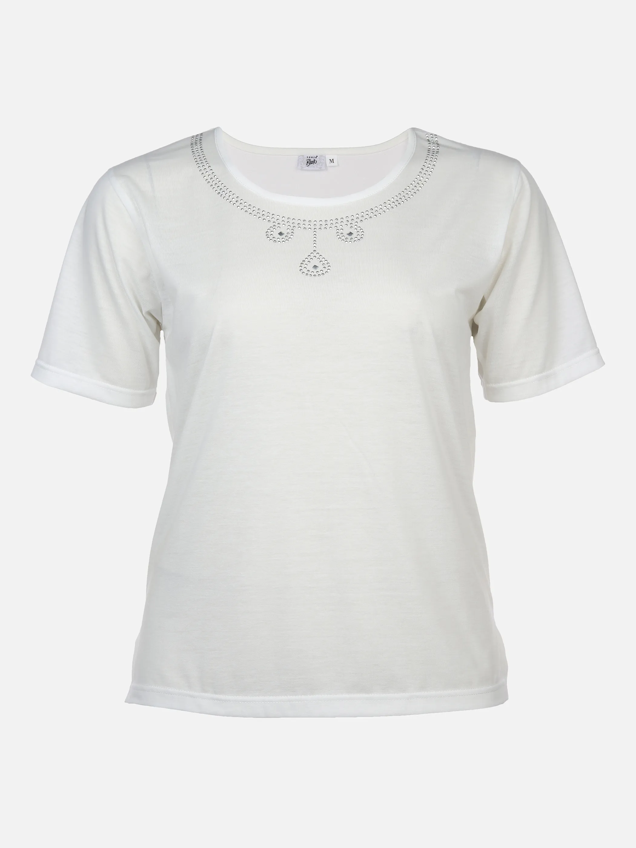 Sonja Blank Da-gr.Gr.T-Shirt m.Strassapplikation Weiß 876188 OFFWHITE 1 Sonja Blank Da-gr.Gr.T-Shirt m.Strassapplikation Weiß 876188 OFFWHITE 1