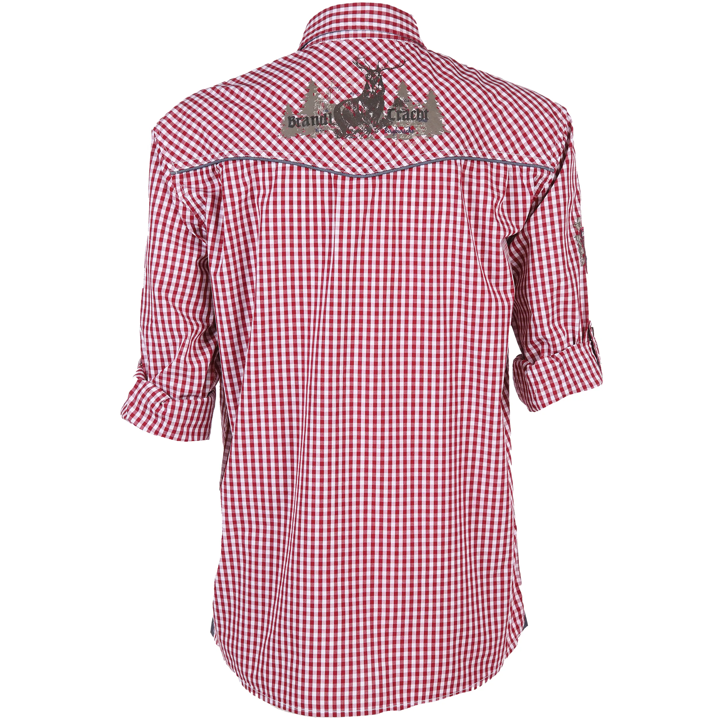 Brandl Tracht He. Trachtenhemd 1/1 Arm weste Rot 821410 RED 2