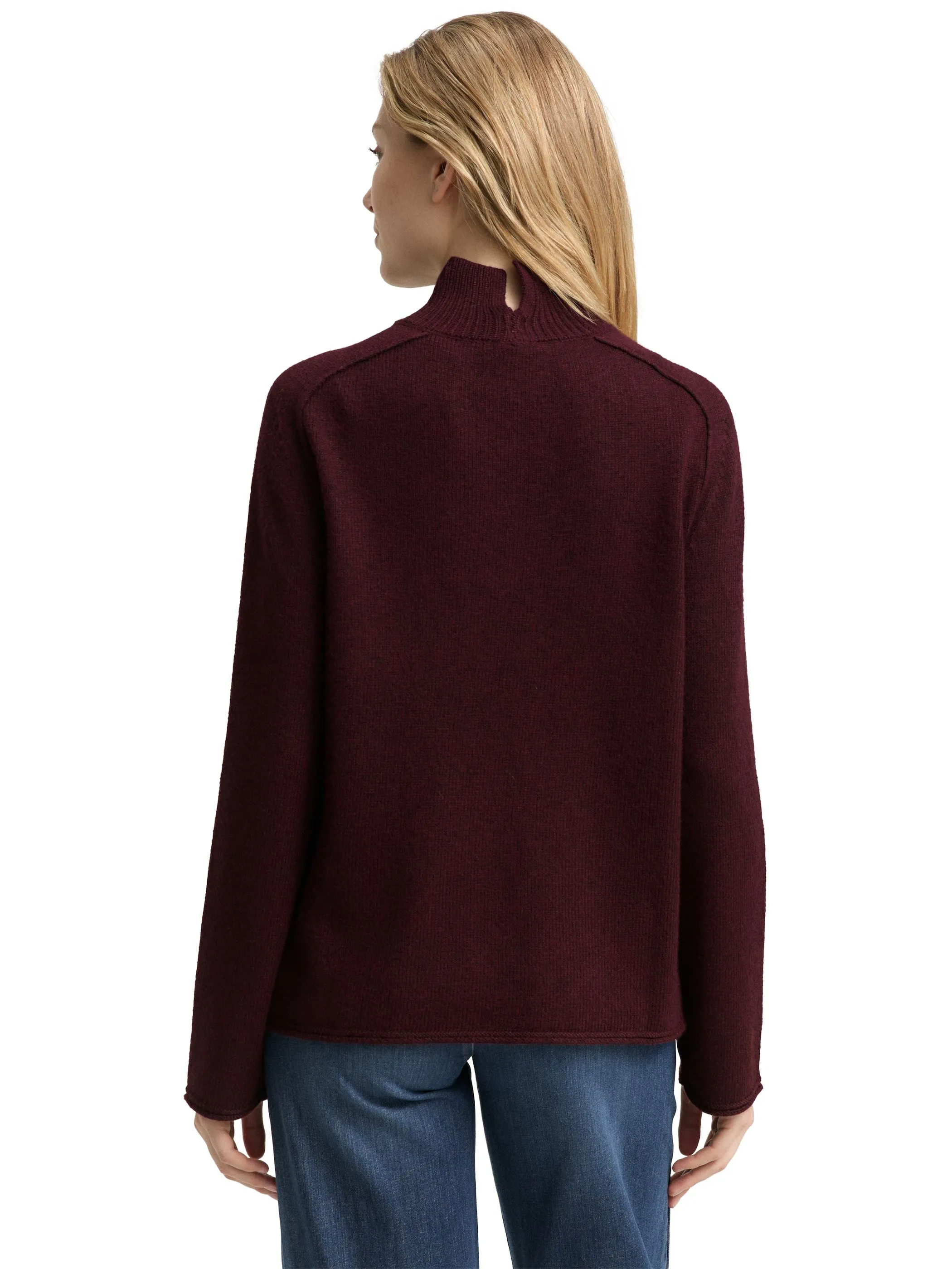 Tom Tailor 1047703 knit cosy mock-neck pullover Rot 914642 10525 2