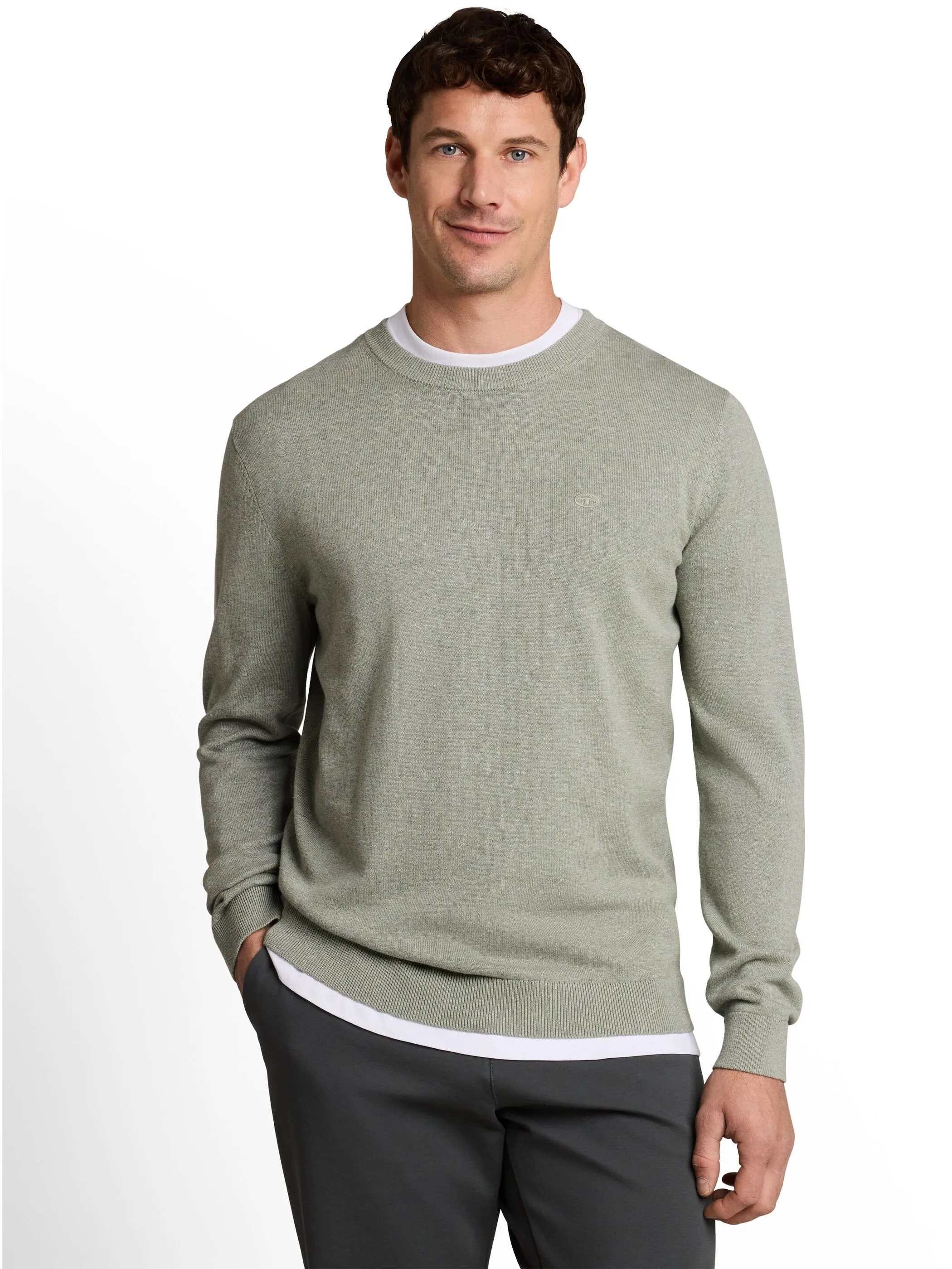 Tom Tailor 1039805 NOS basic crewneck knit Grün 898460 41004 1