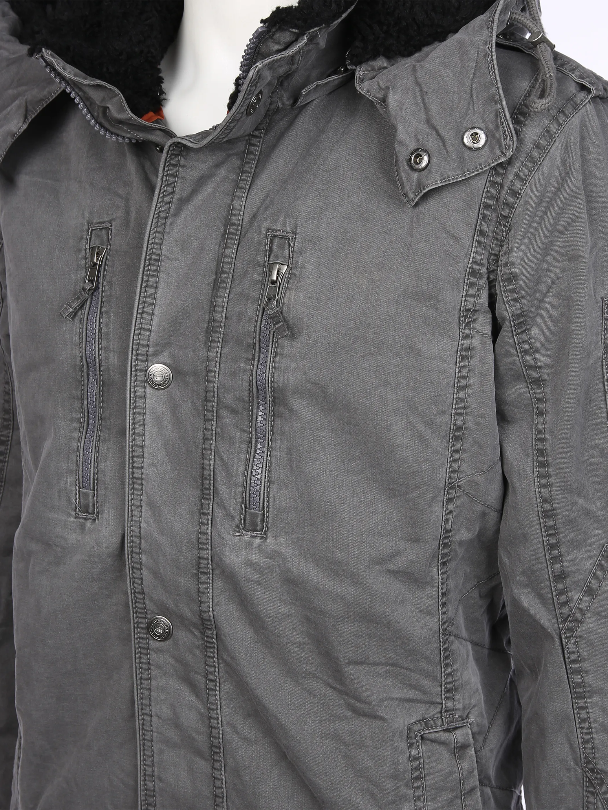 Southern Territory He. Fieldjacke mit Kapuze Grau 840124 GREY 3