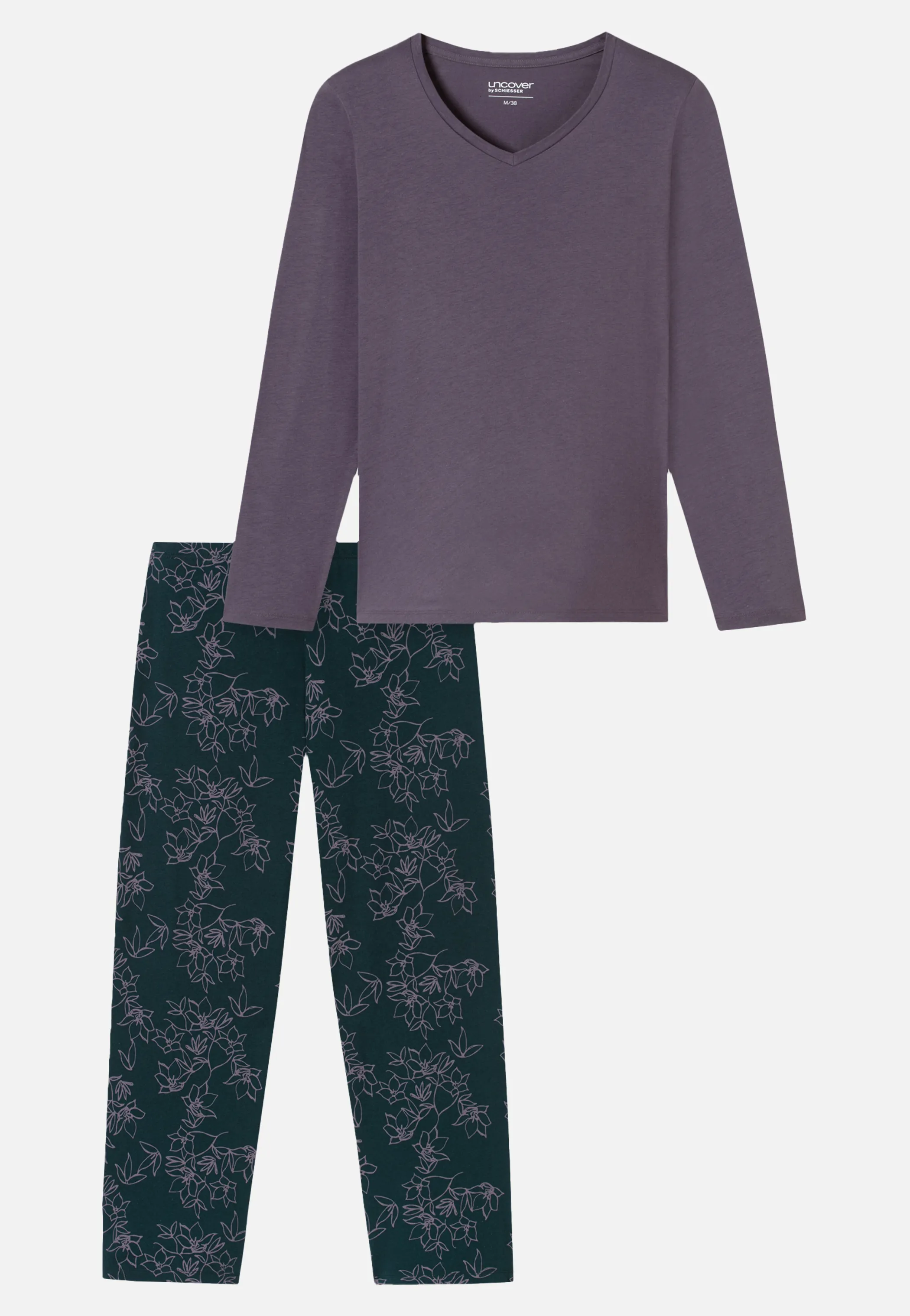 UNCOVER by Schiesser 182853 Da Schlafanzug lang Lila 901320 823 1