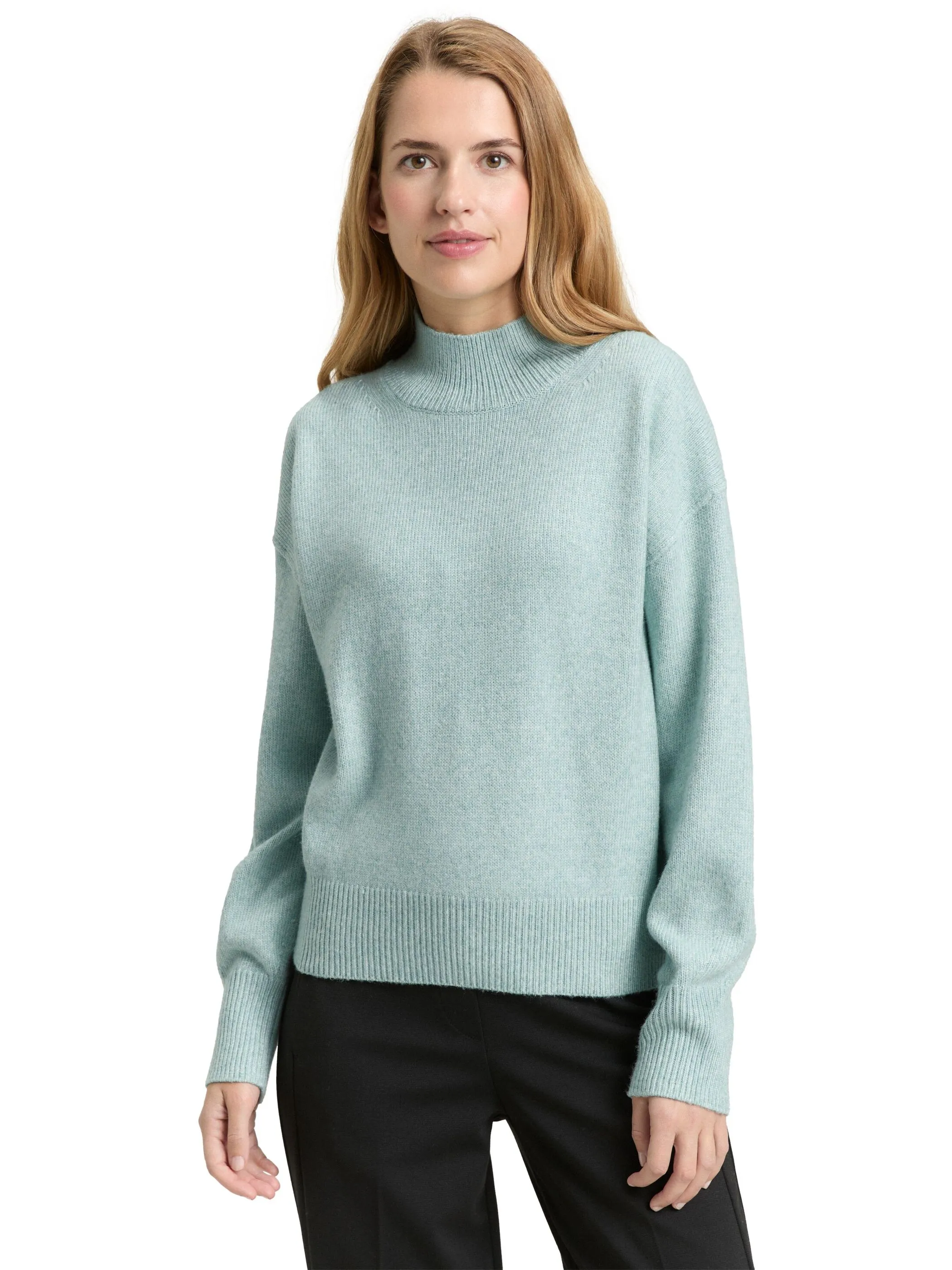 Tom Tailor 1049190 knit mock-neck Grün 918875 39067 5