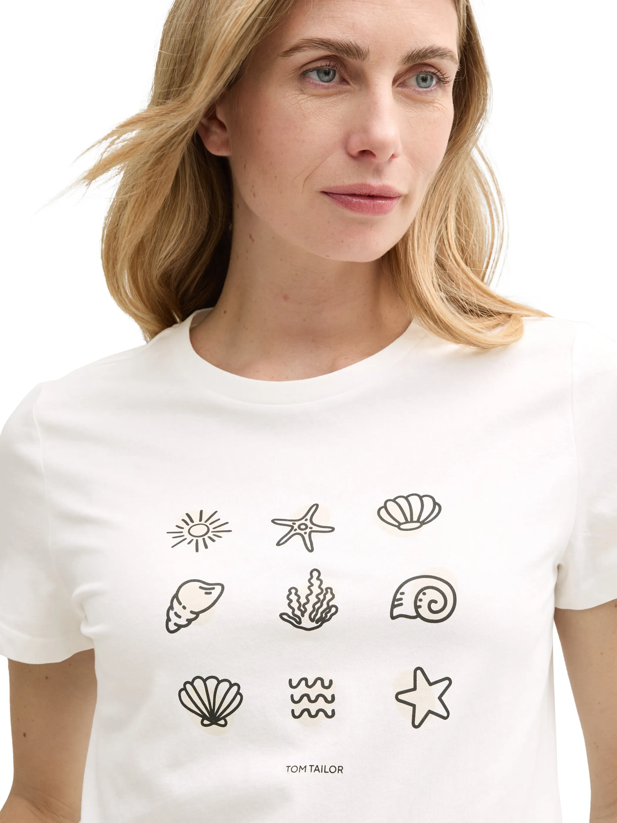 Tom Tailor 1046437 T-shirt basic with print Weiß 910035 10315 3