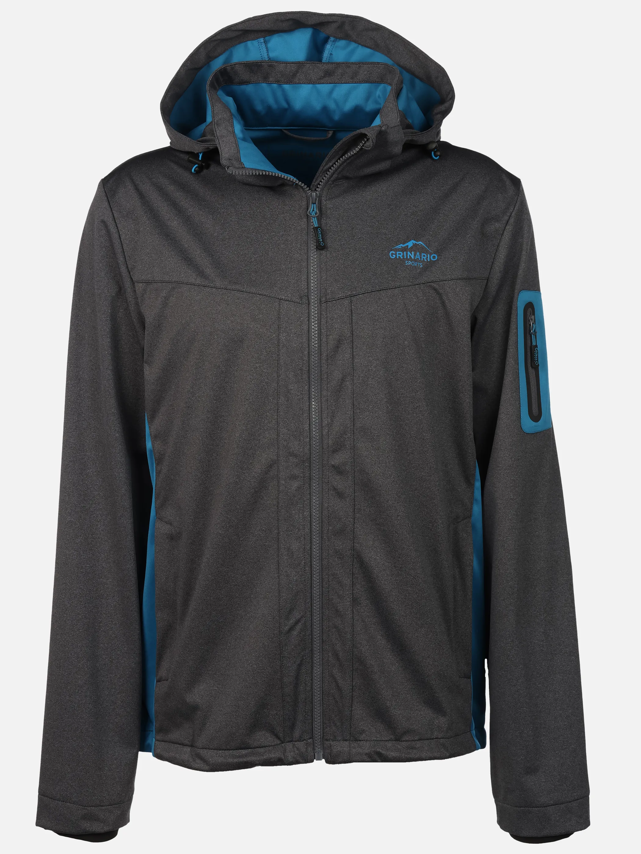 Grinario Sports He-Softshelljacke light, m. abnehm. Kapuze, Grau 921005 ANTHRA 1