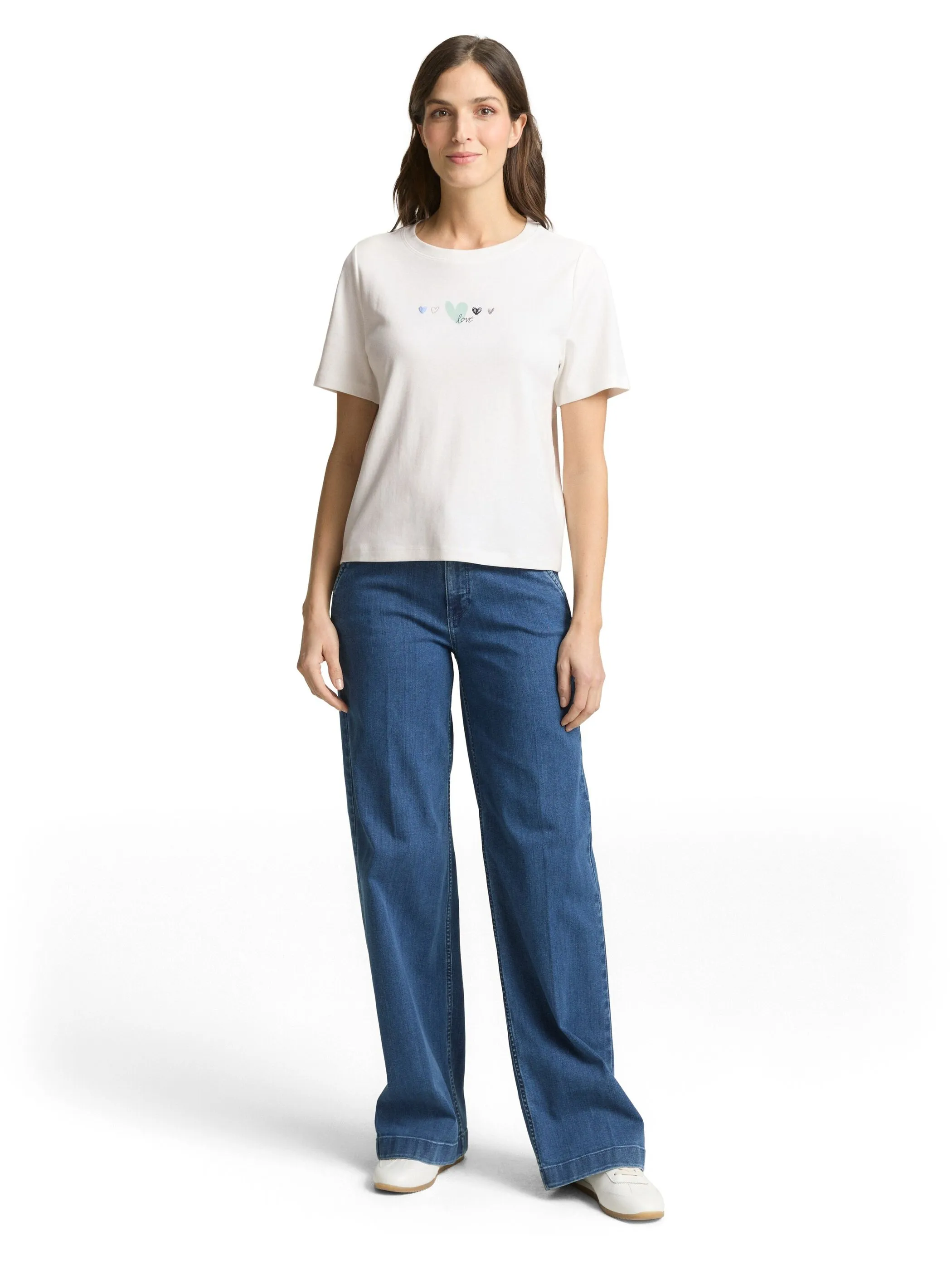 Tom Tailor 1050426 NOS T-shirt boxy crew neck with print Weiß 921974 10332 4