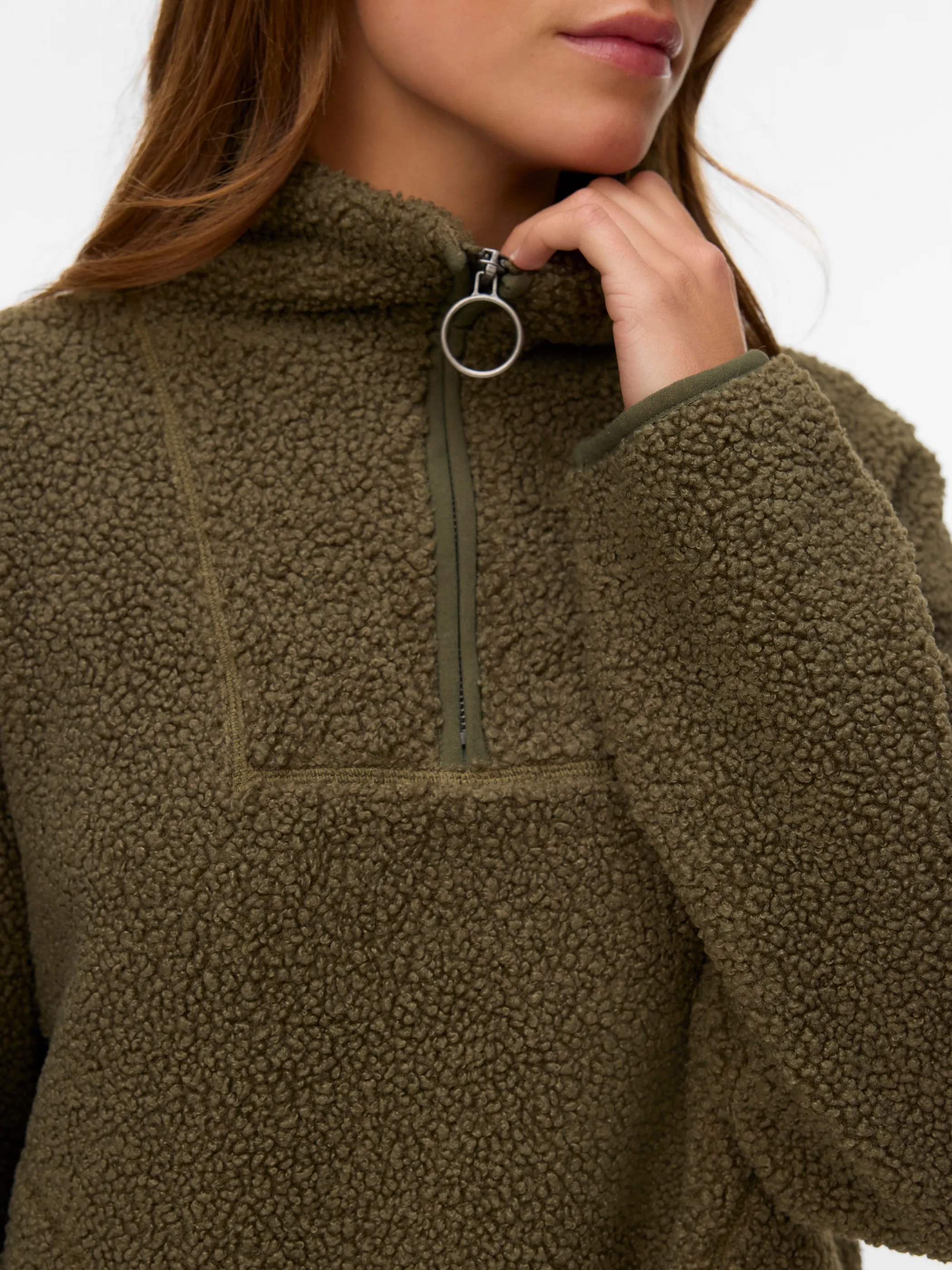 Vero Moda 10349421 VMFLASH TEDDY ANORAK Grün 929224 212450 4